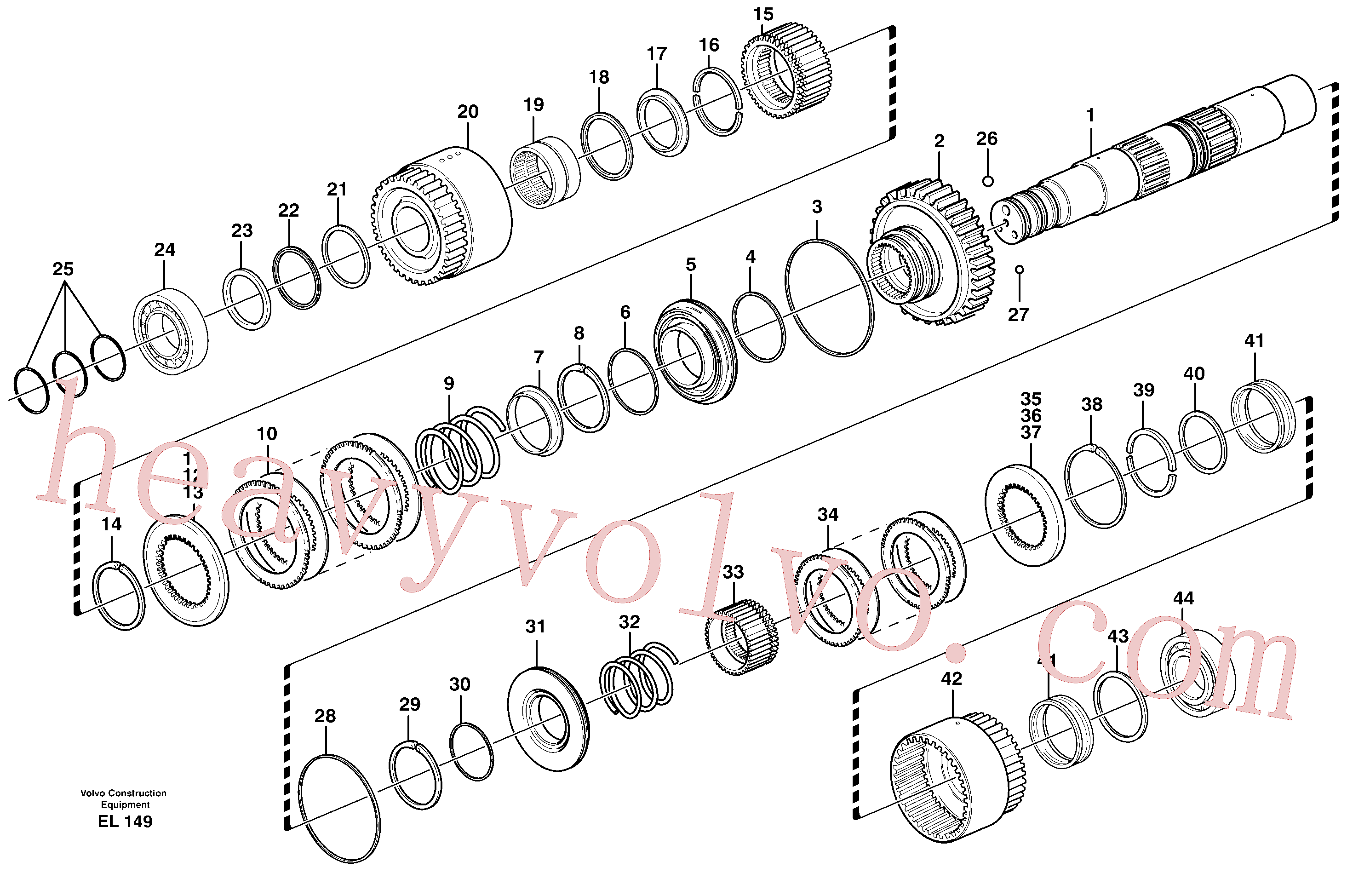 VOE11037195 for Volvo Hydraulic clutch, forward / 1 st speed(EL149 assembly)