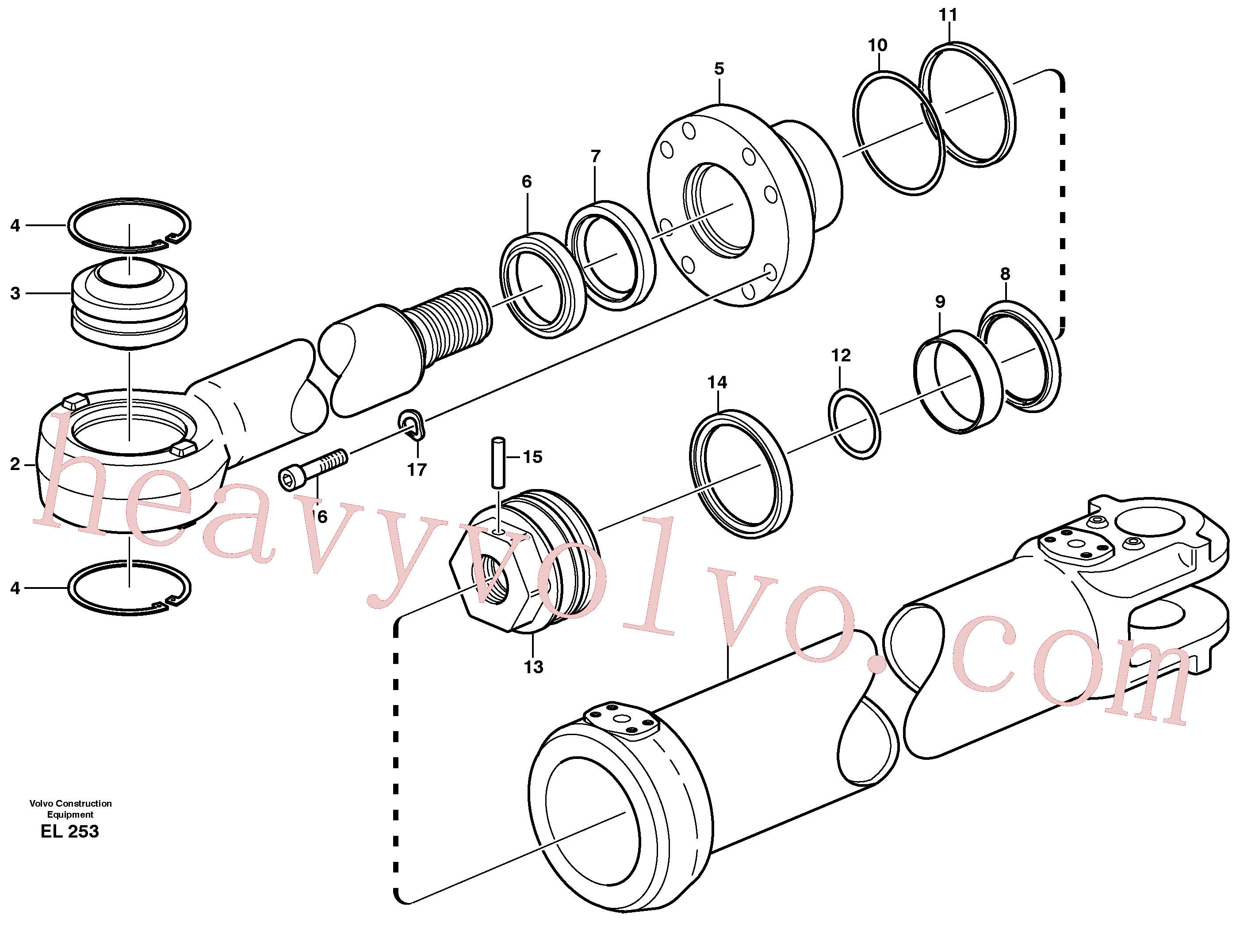 VOE4782099 for Volvo Hydraulic cylinder(EL253 assembly)