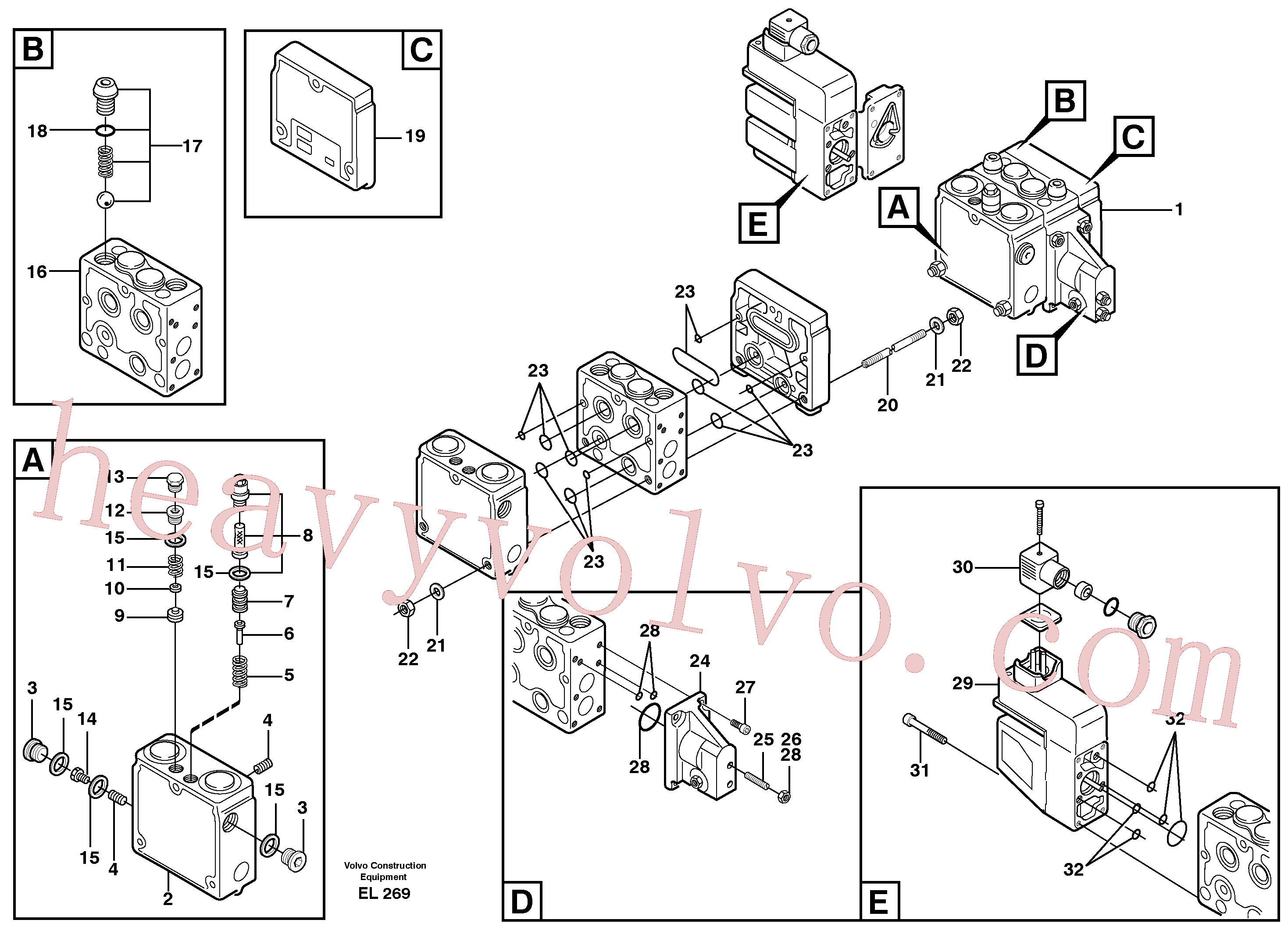 VOE962931 for Volvo Relief valve.(EL269 assembly)