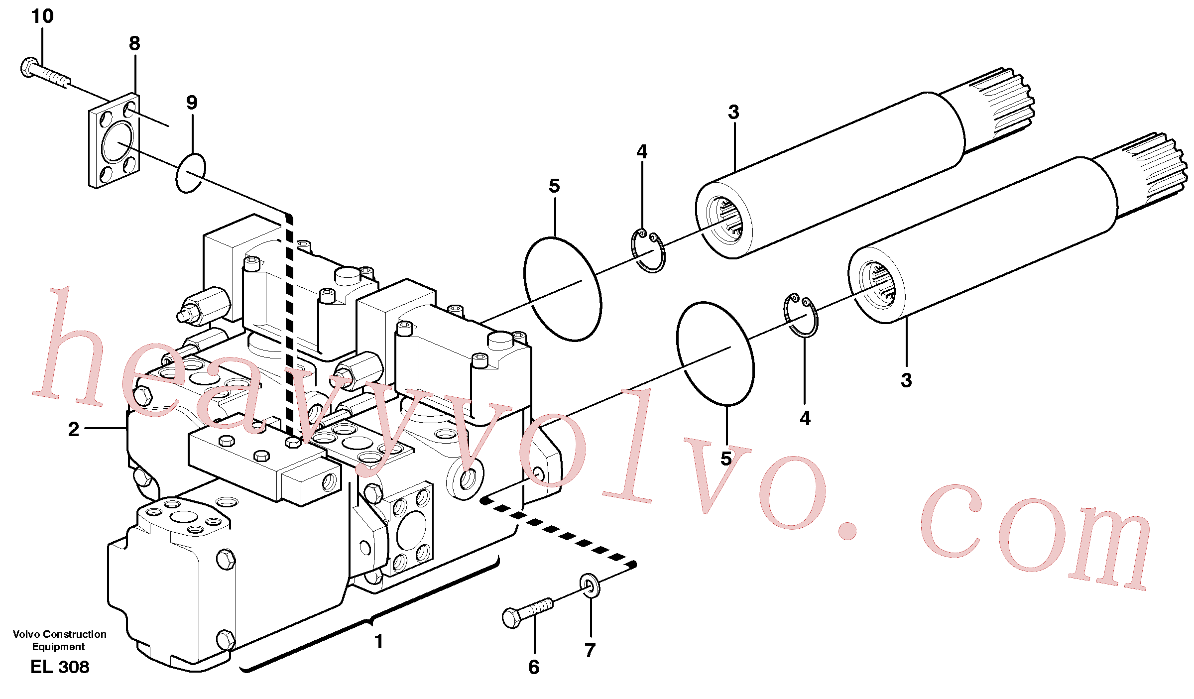 VOE13963314 for Volvo Hydraulic pump with fitting parts(EL308 assembly)