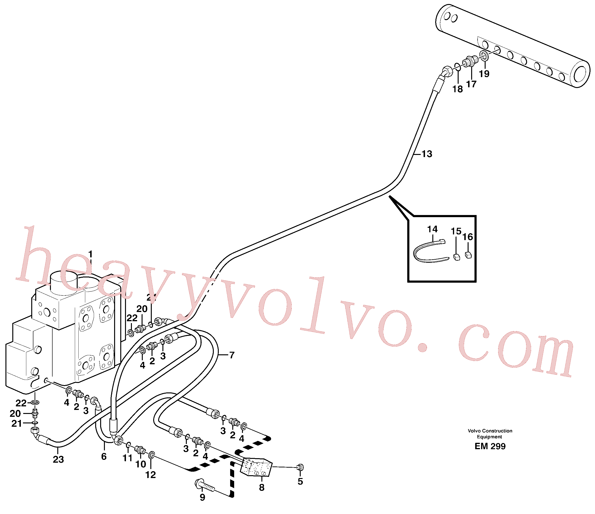 VOE11148958 for Volvo Draining line - control valve(EM299 assembly)