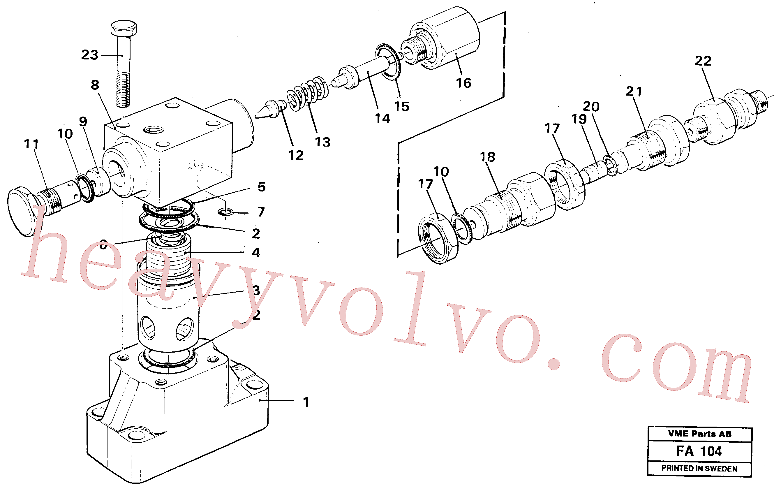 VOE14235232 for Volvo Pressure limiting valve(FA104 assembly)