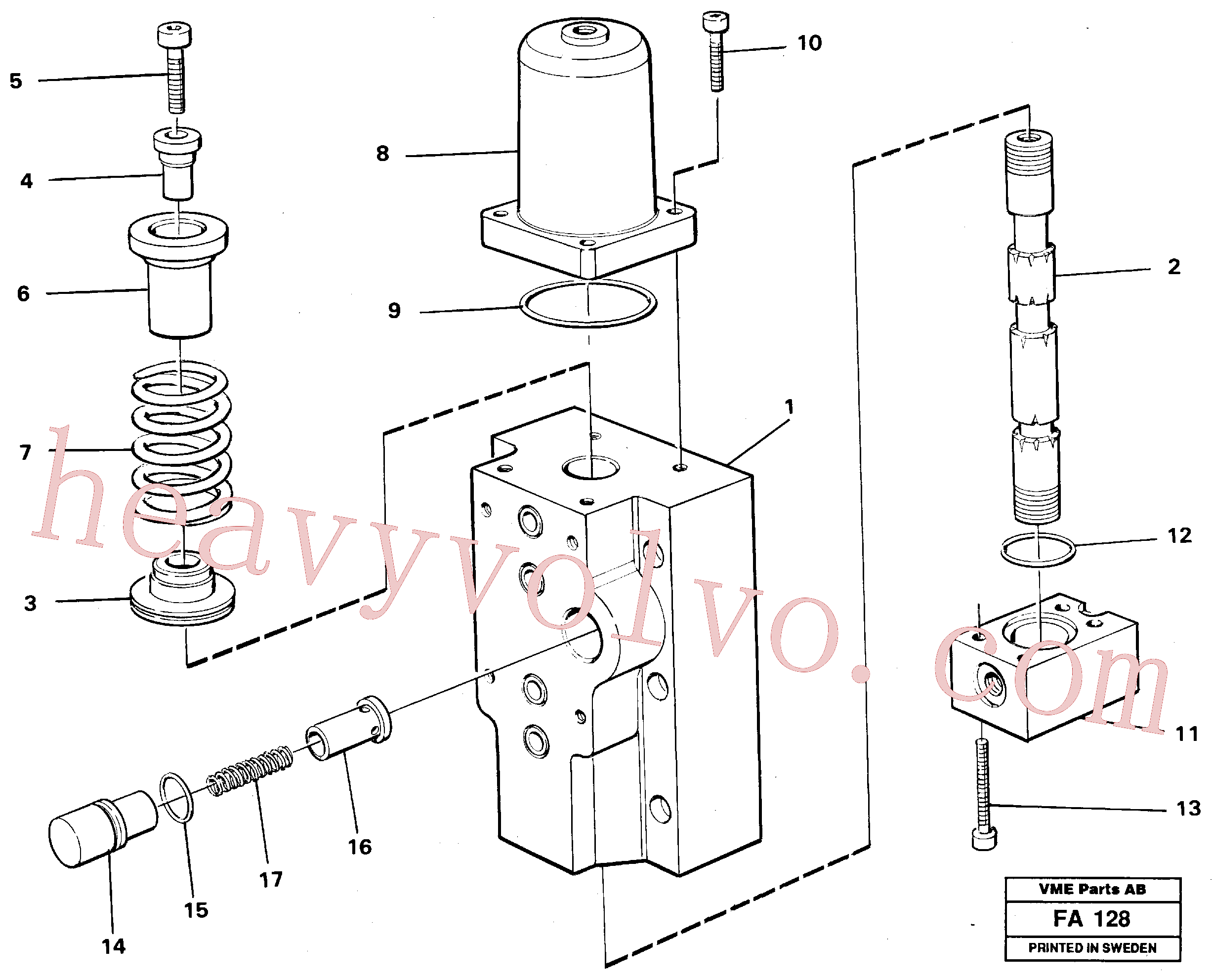 VOE14252110 for Volvo Four-way valve for hammer/shears, Four-way valves Primary(FA128 assembly)