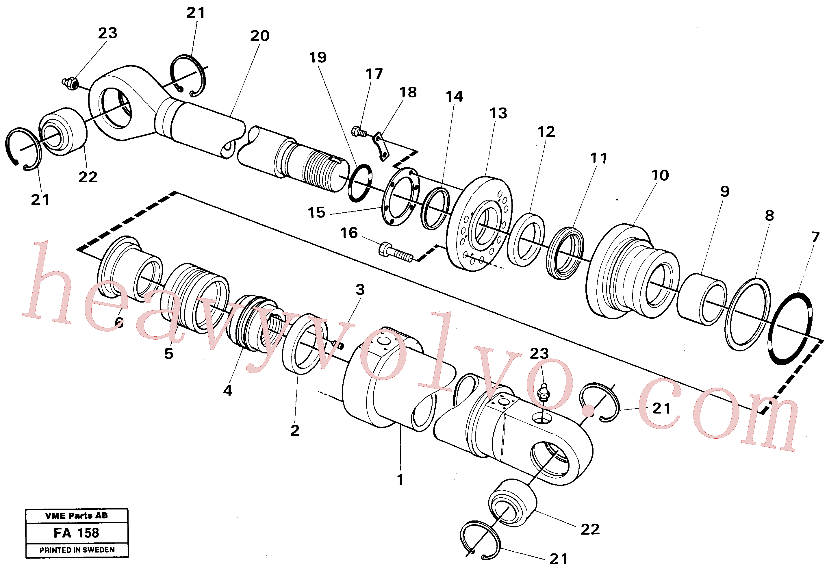 VOE11709518 for Volvo Knuckle cyl. Front shovel cyl.(FA158 assembly)