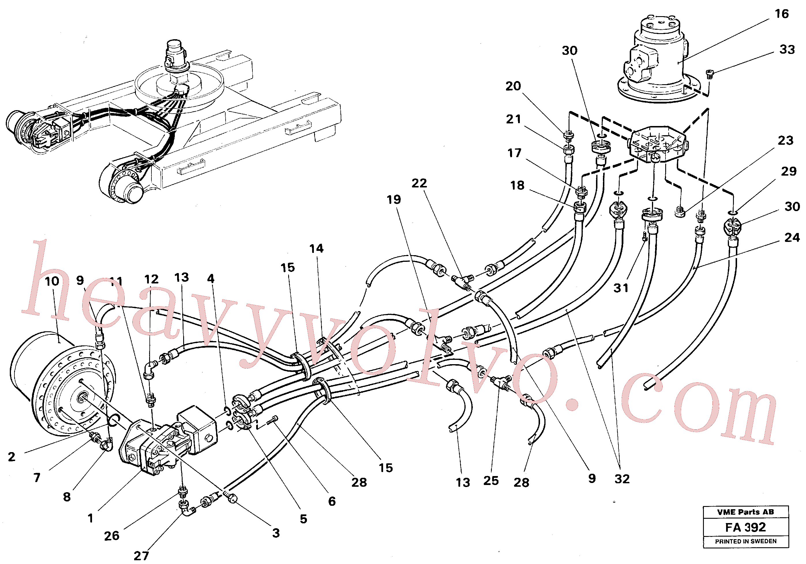 VOE14215440 for Volvo Hydraulics in short undercarriage., Hydraulics in long undercarriage.(FA392 assembly)