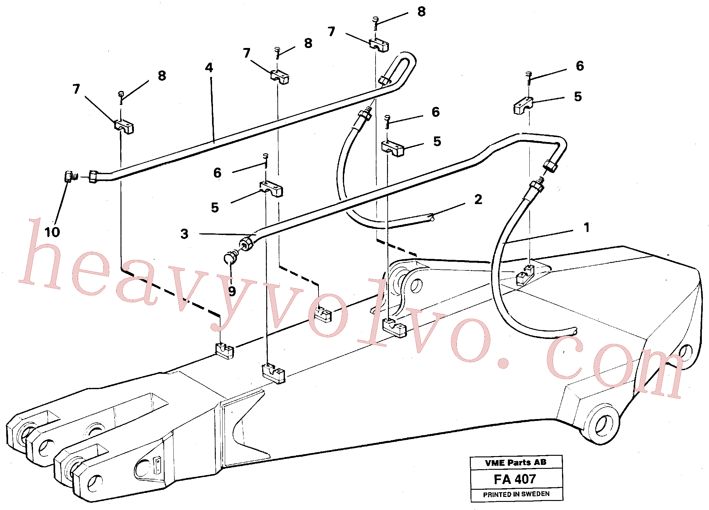 VOE14240727 for Volvo Hammer hydraulics on dipper arm, 2.25 m, 2.80 m, 3.30 m.(FA407 assembly)