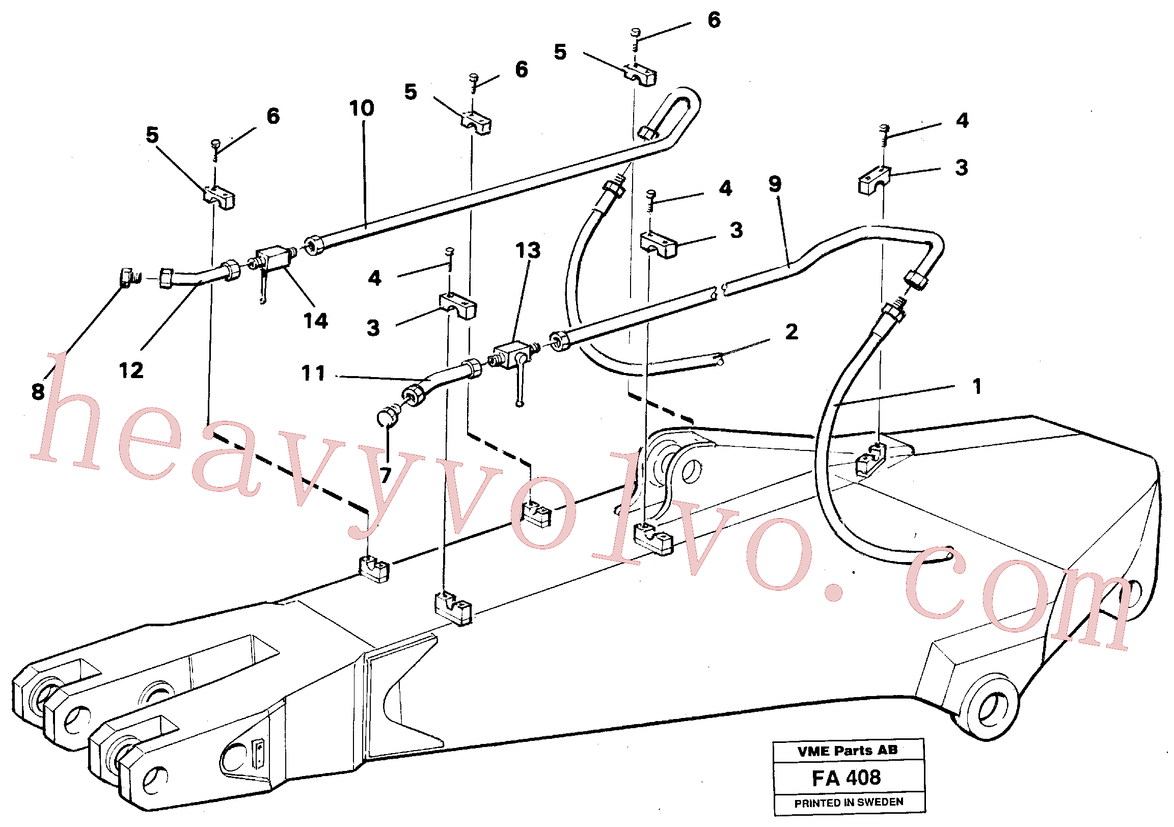 VOE11702733 for Volvo Hammer hydraulics for dipper arm incl. shut-offcocks.(FA408 assembly)