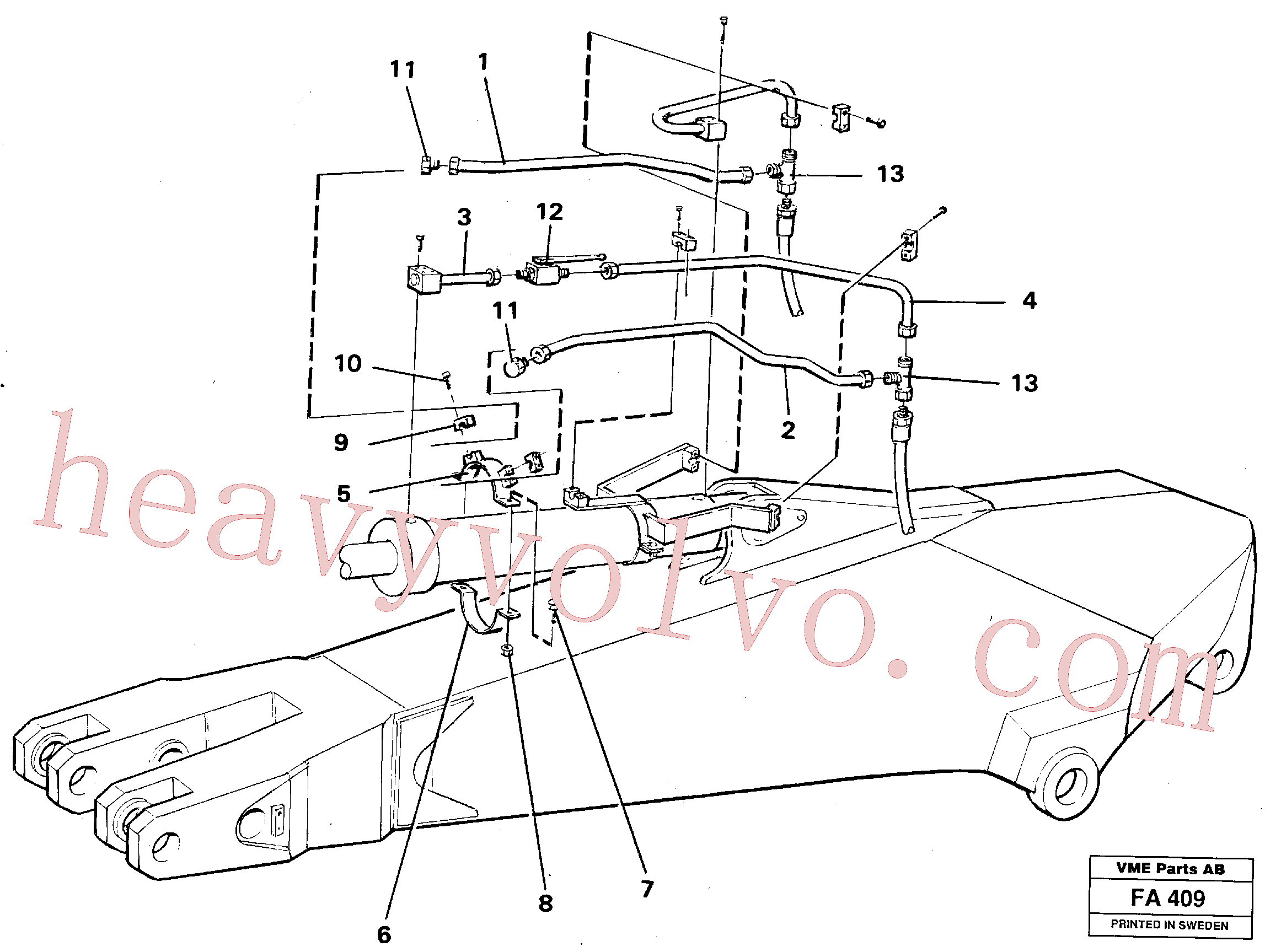 VOE14254937 for Volvo Parallel connected grab hydraulics on dipper arm.(FA409 assembly)