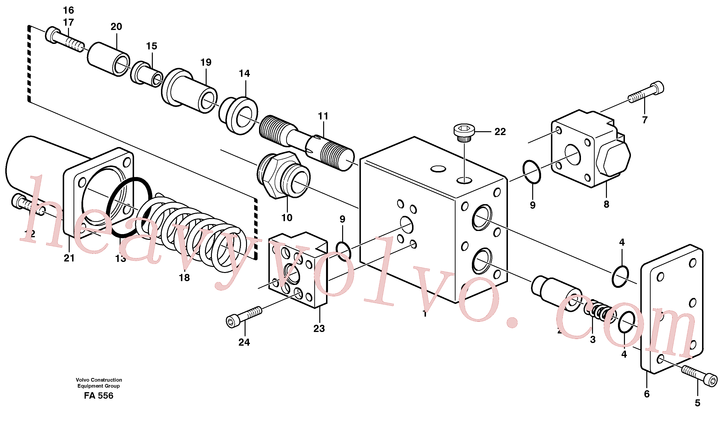 VOE14241321 for Volvo Hose rupture valve, dipper arm cylinder(FA556 assembly)