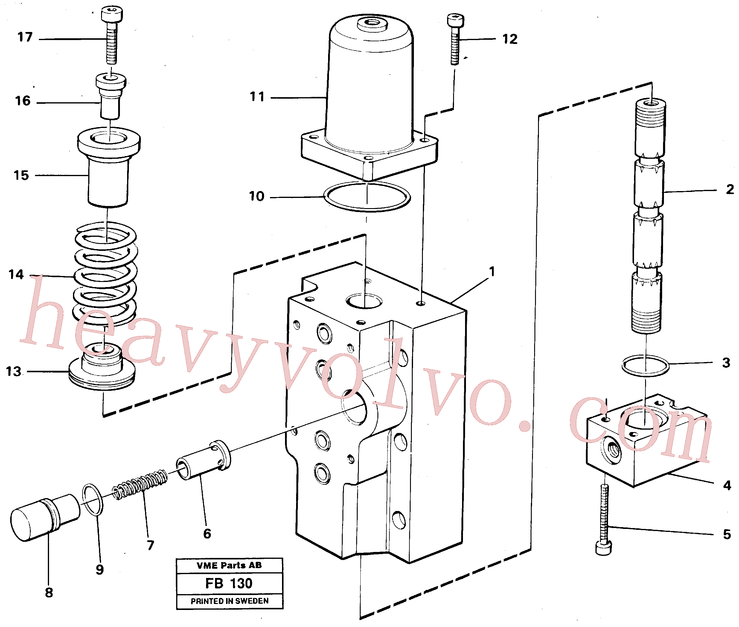 VOE14249826 for Volvo Four-way valve, Four-way valve Primary(FB130 assembly)