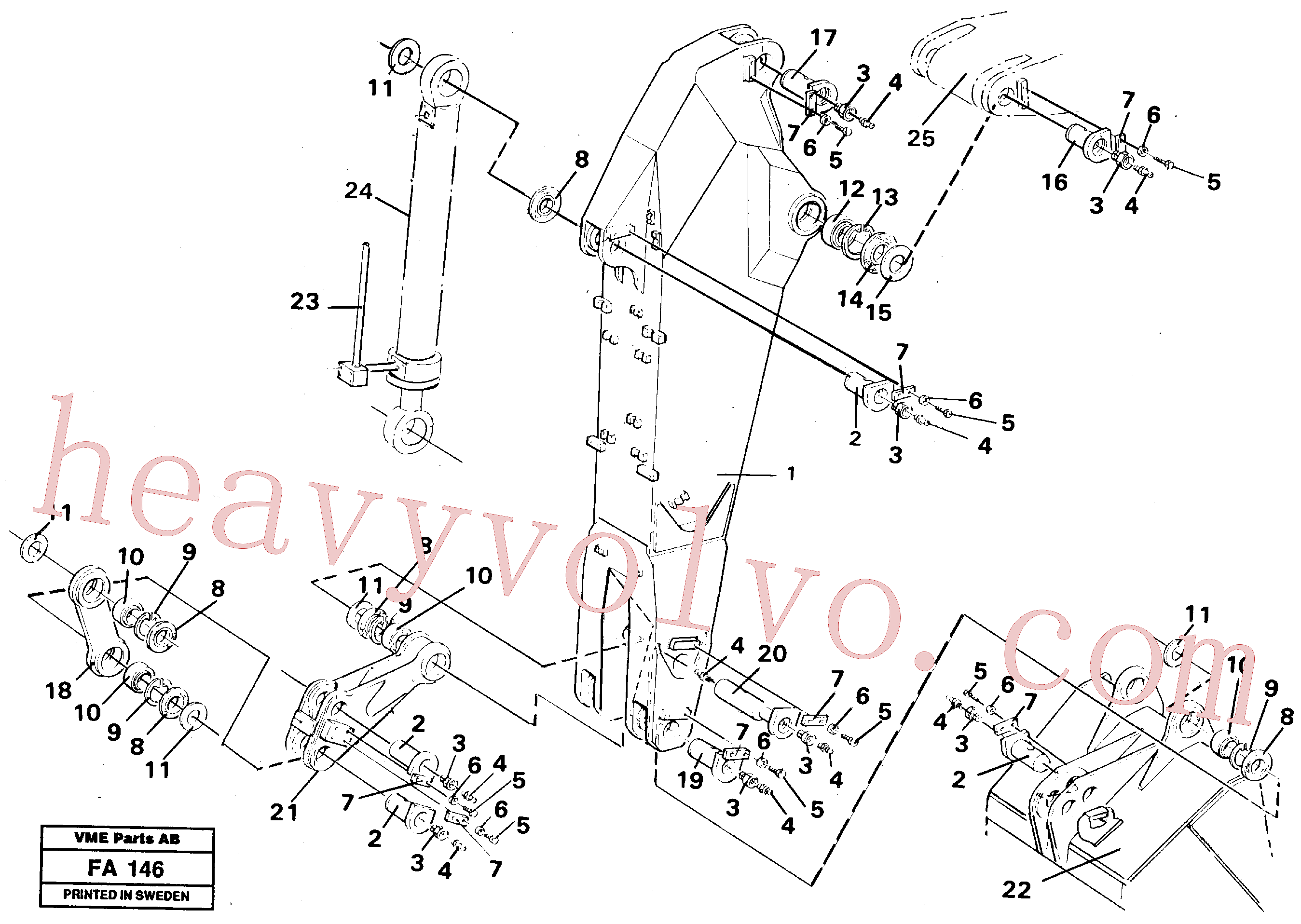 VOE14252548 for Volvo Backhoe dipper arm 2.25m(FB146 assembly)