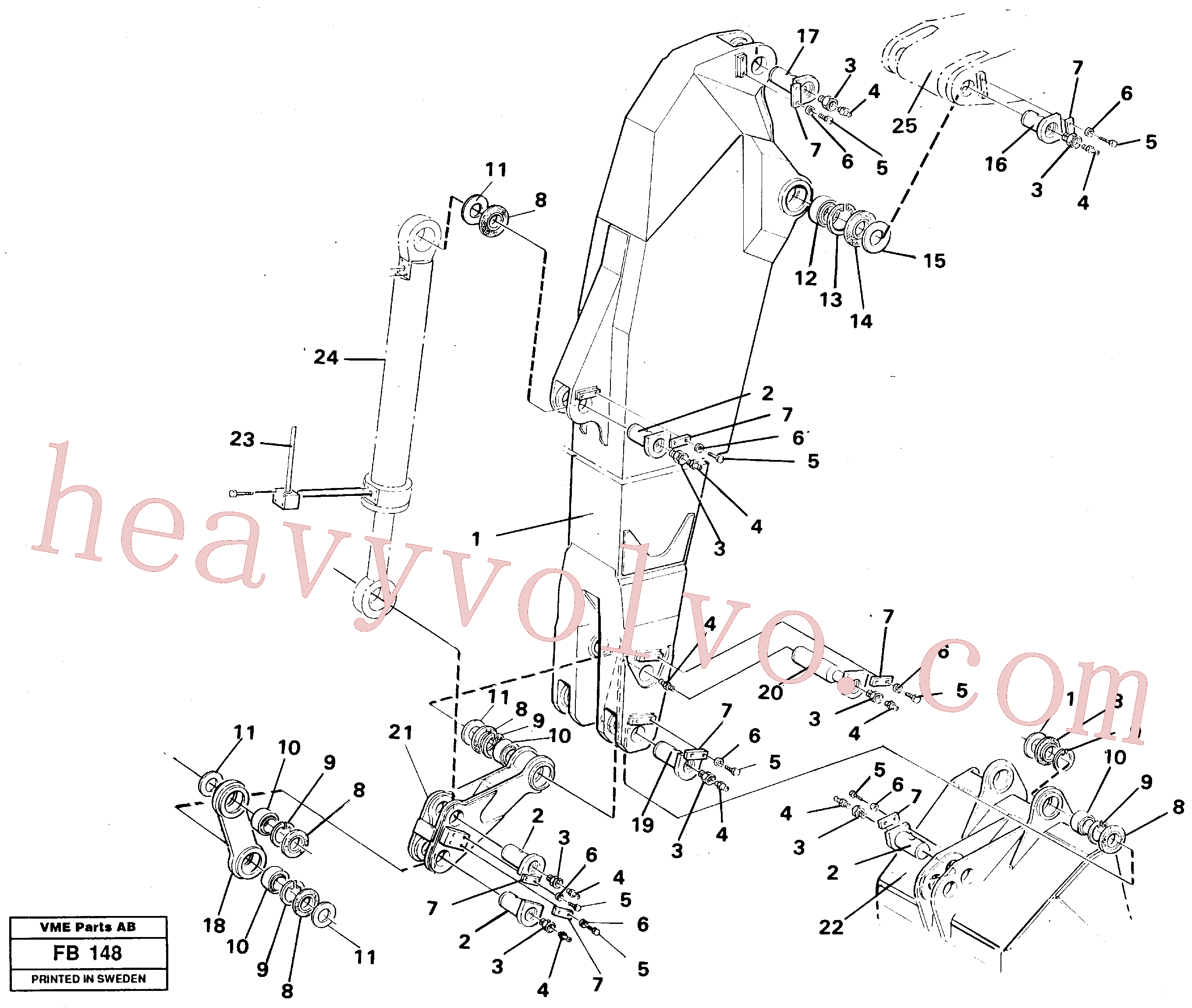 VOE14240200 for Volvo Backhoe dipper arm 3.30m(FB148 assembly)