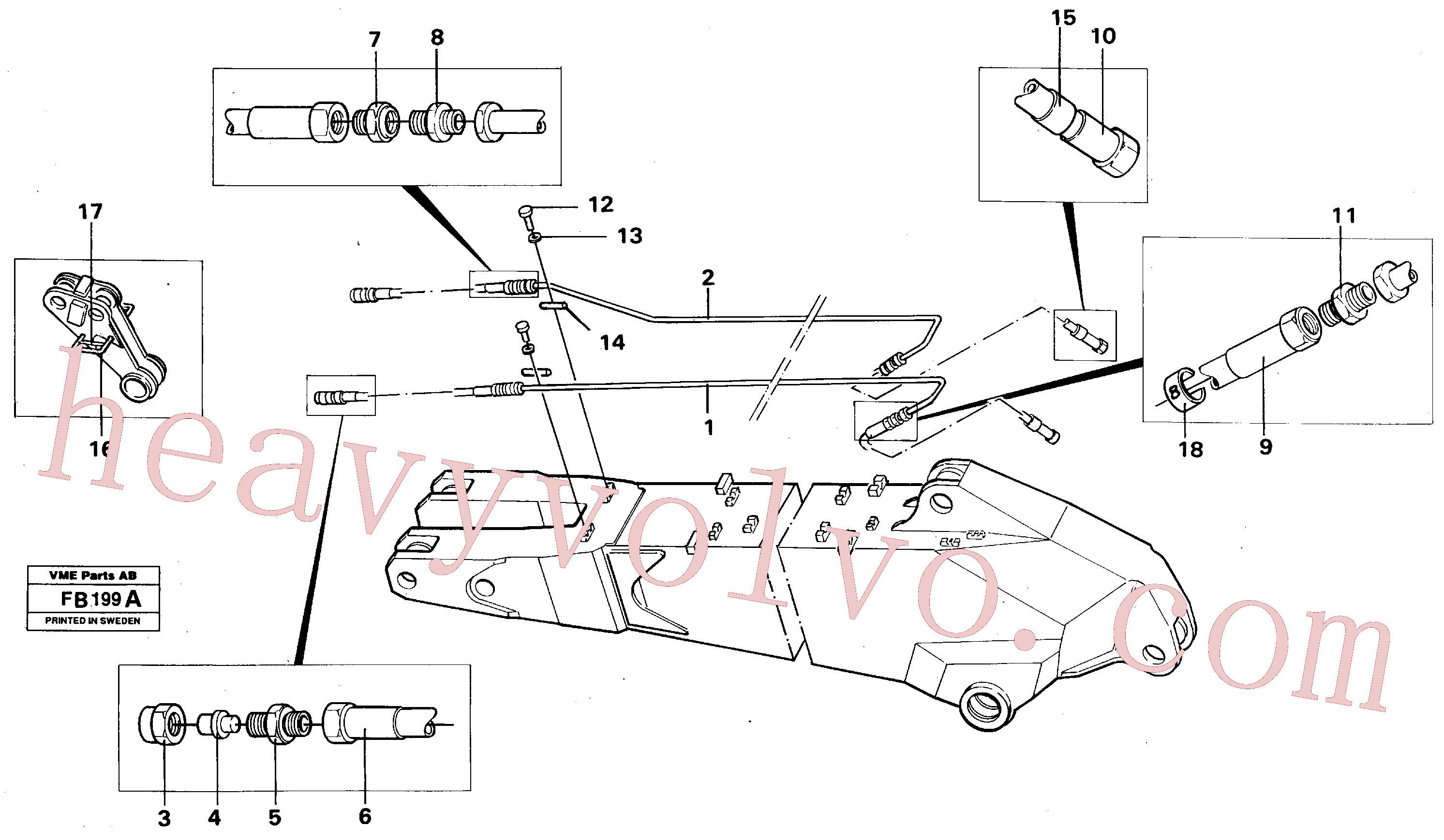 VOE14240729 for Volvo Hydr. quick fit equipm. on long dipper arm, 2,8m, 3,3m(FB199A assembly)