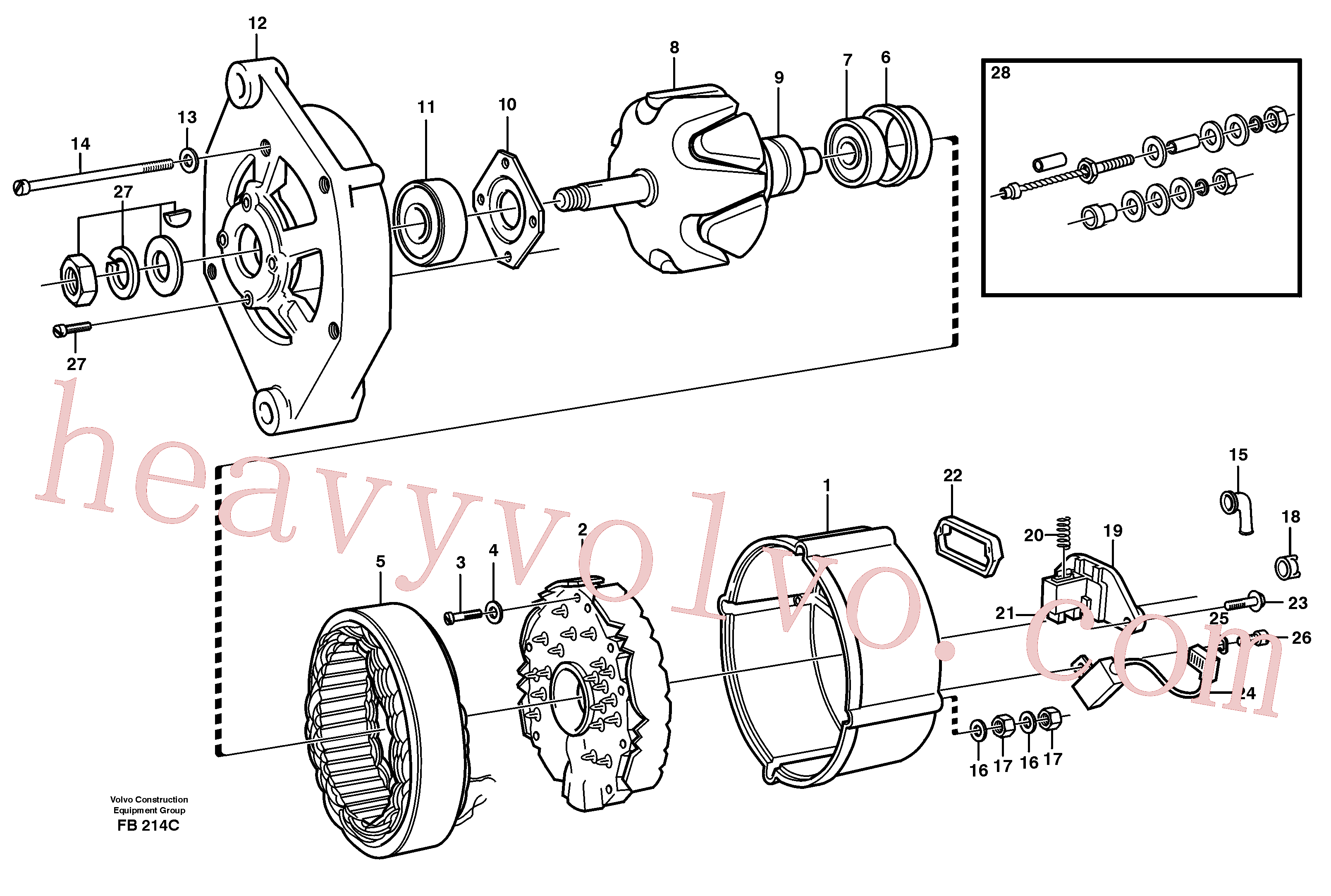 VOE13956066 for Volvo Alternator(FB214C assembly)