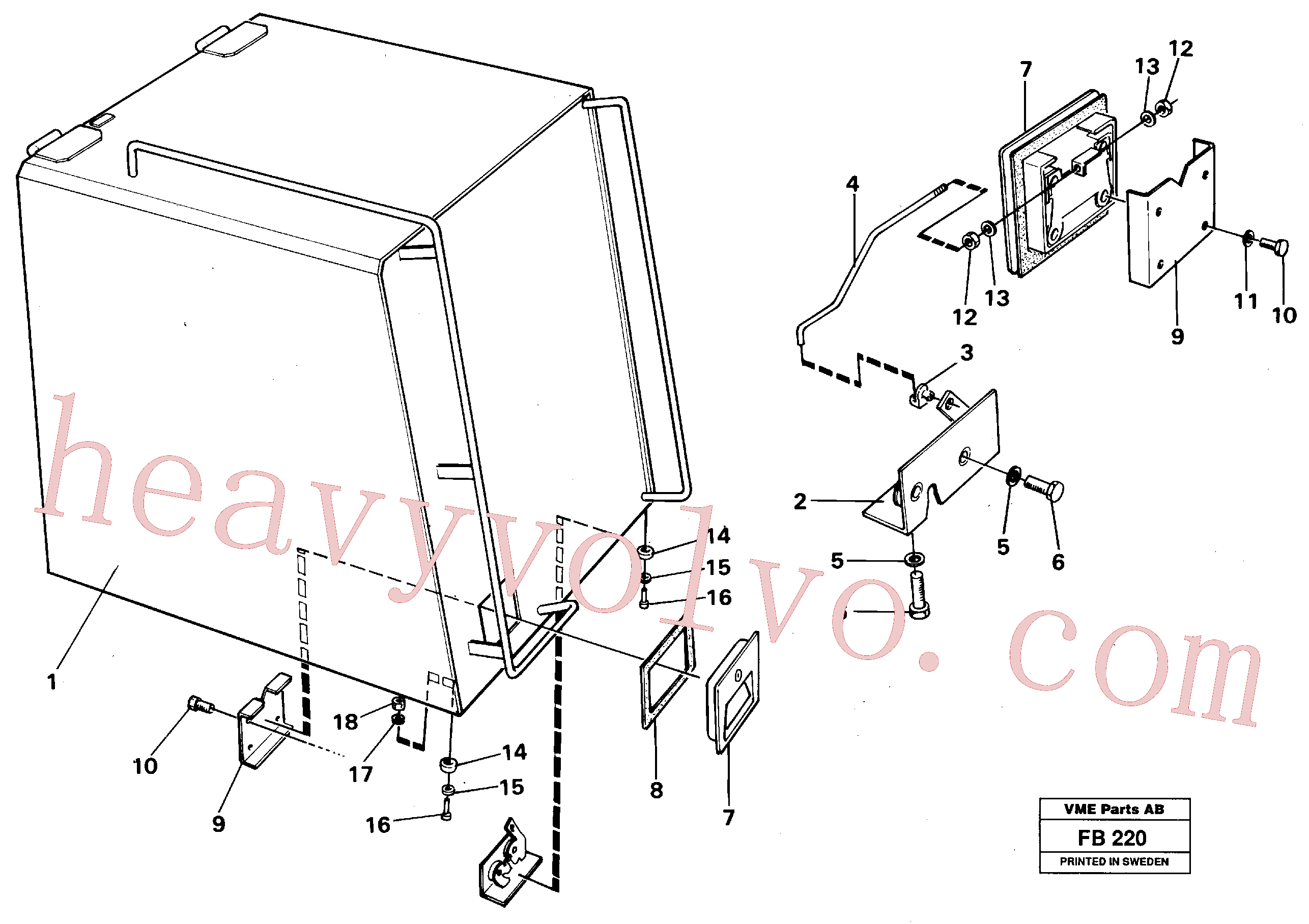 VOE14015093 for Volvo Casing over battery(FB220 assembly)