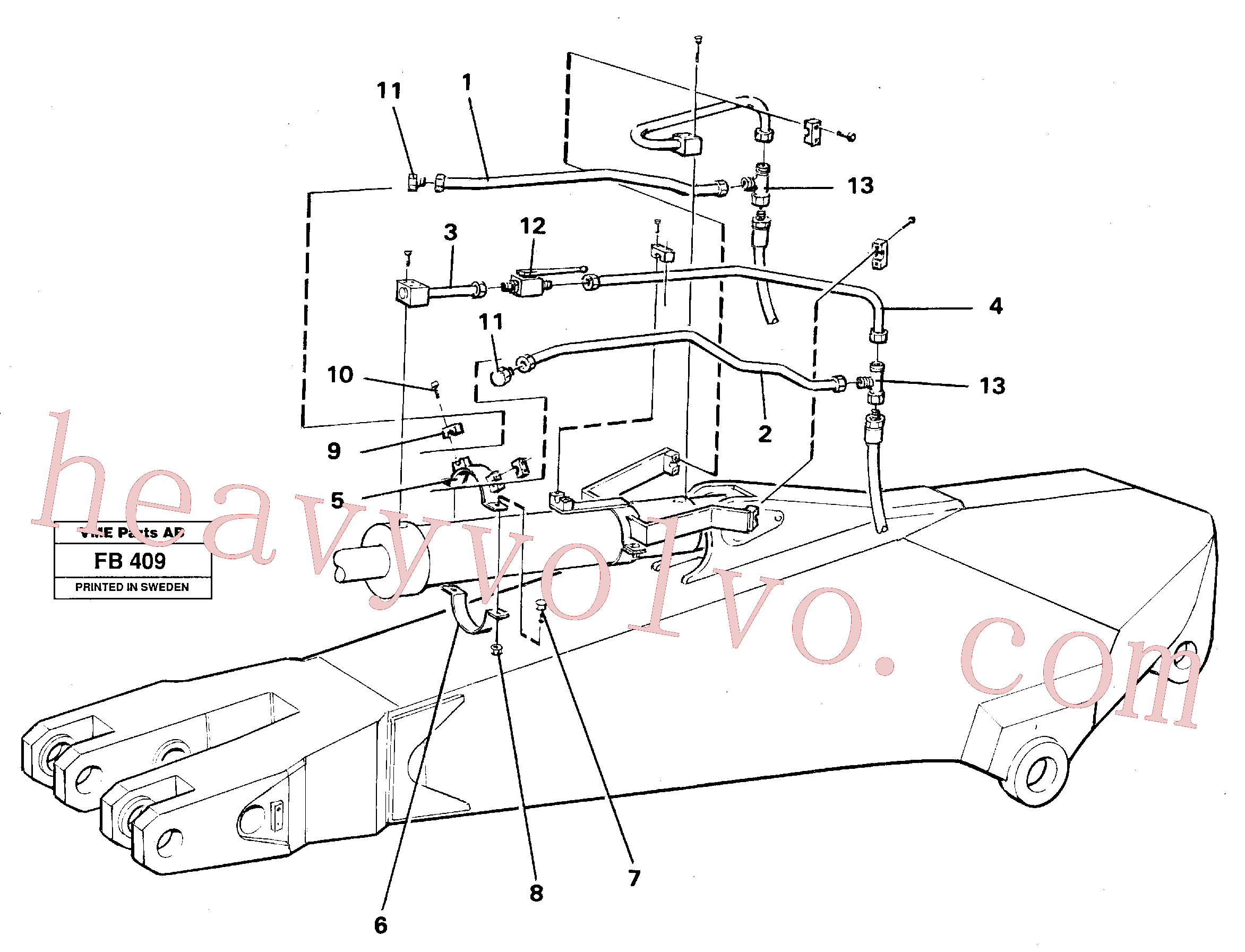 VOE14254937 for Volvo Parallel connected grab hydraulics on dipper arm(FB409 assembly)