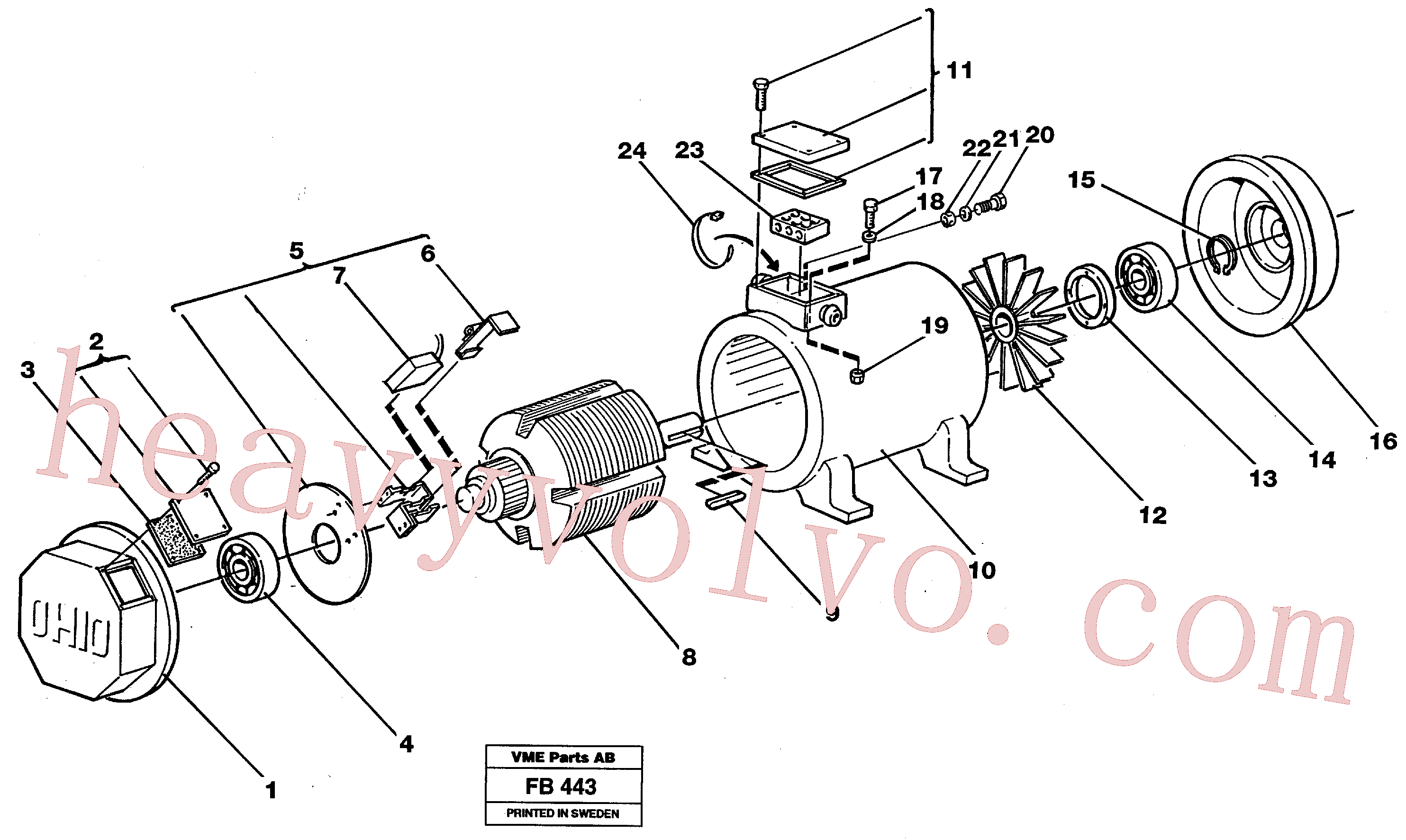 VOE11701863 for Volvo Magnet equipment Ohio, alternator 15 kw(FB443 assembly)