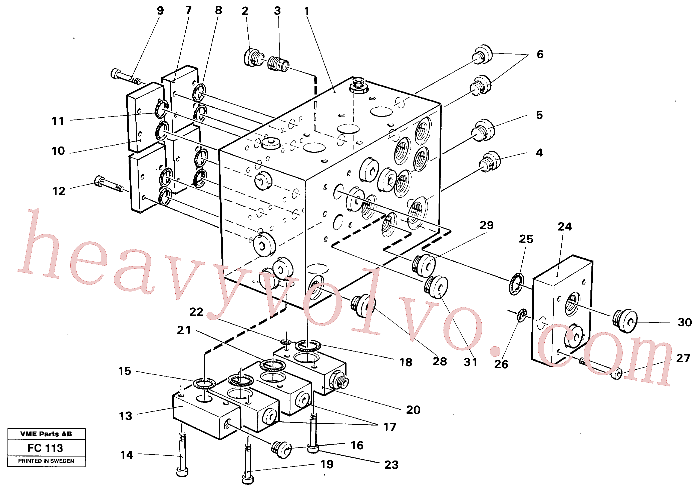 VOE14023258 for Volvo Slew valve assembly block(FC113 assembly)