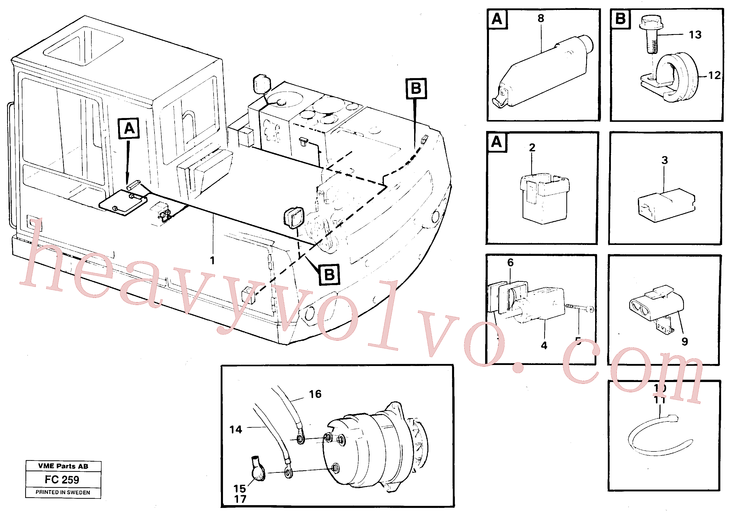 VOE14341211 for Volvo Cable harness, upper section(FC259 assembly)