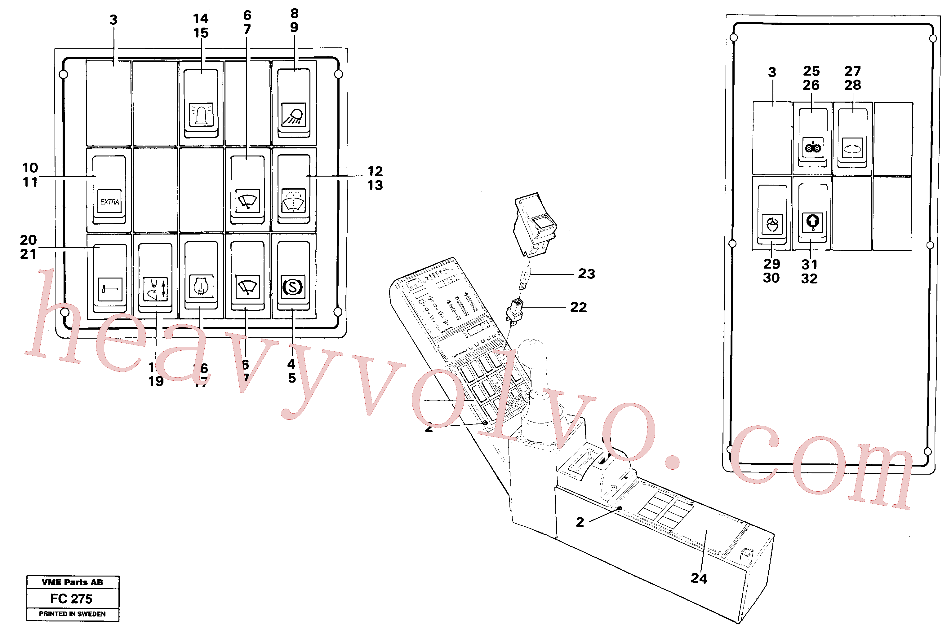 VOE14263046 for Volvo Toggle switch panel(FC275 assembly)