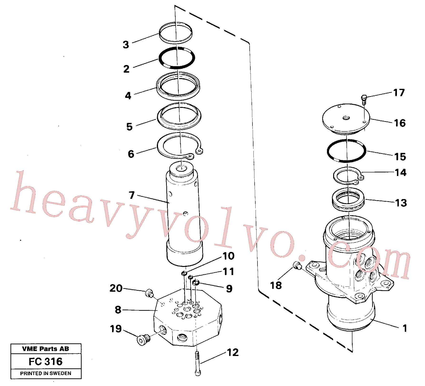 VOE925056 for Volvo Turning joint(FC316 assembly)