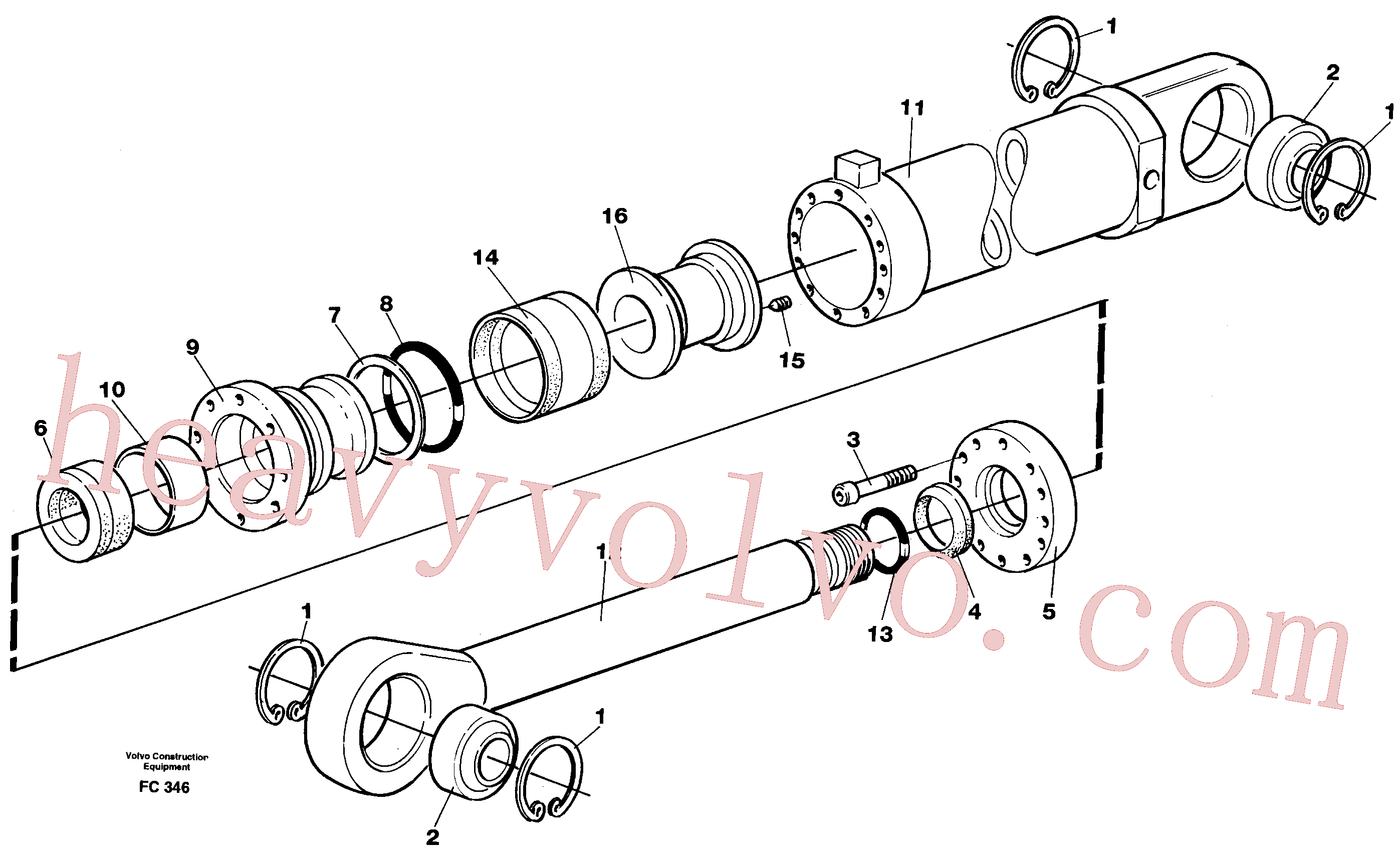 VOE14230196 for Volvo Hydraulic cylinder, dozer blade(FC346 assembly)