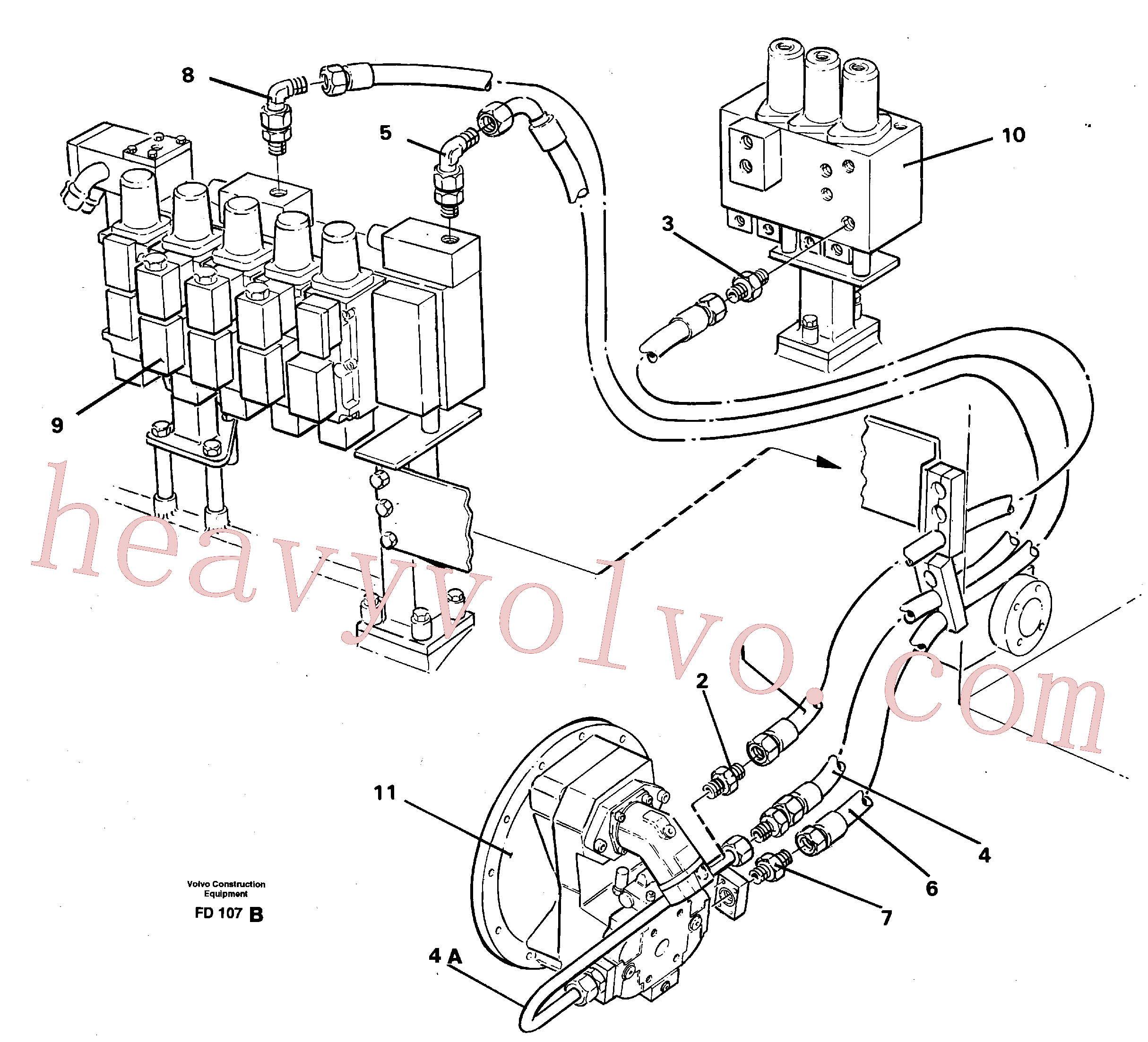 VOE14216033 for Volvo Hydraulic system, feed line(FD107B assembly)