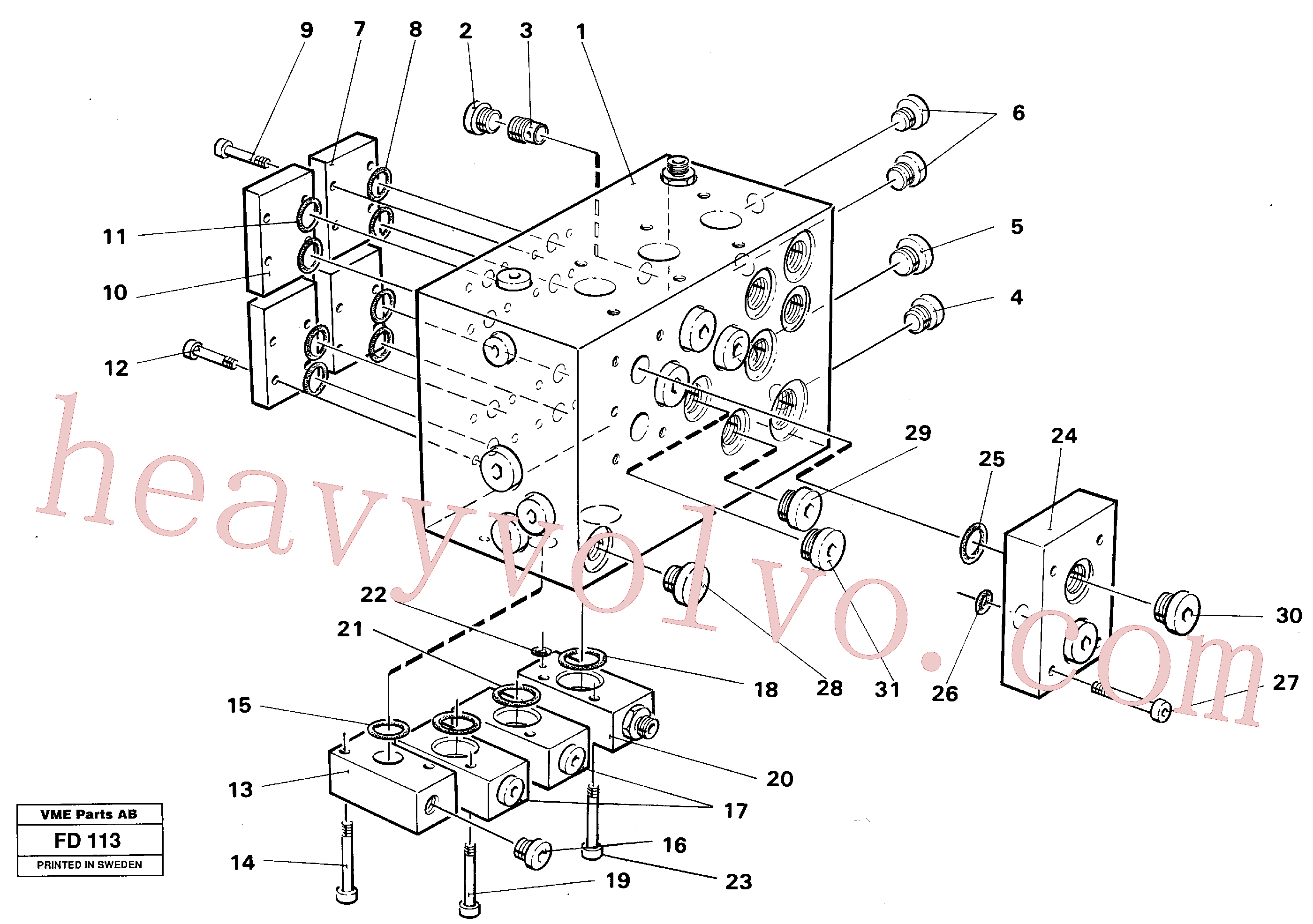 VOE14023258 for Volvo Slew valve assembly block(FD113 assembly)