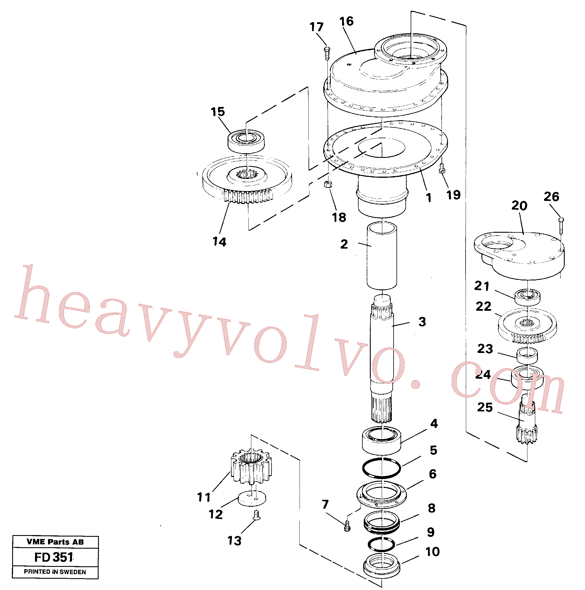 VOE14012337 for Volvo Swing gearbox(FD351 assembly)