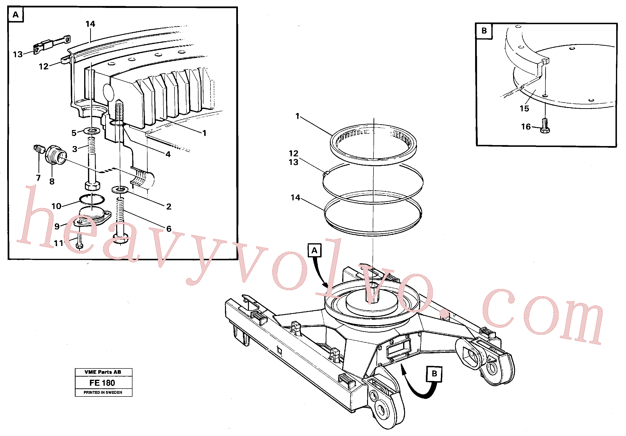 VOE14023063 for Volvo Slewing ring attachment(FE180 assembly)