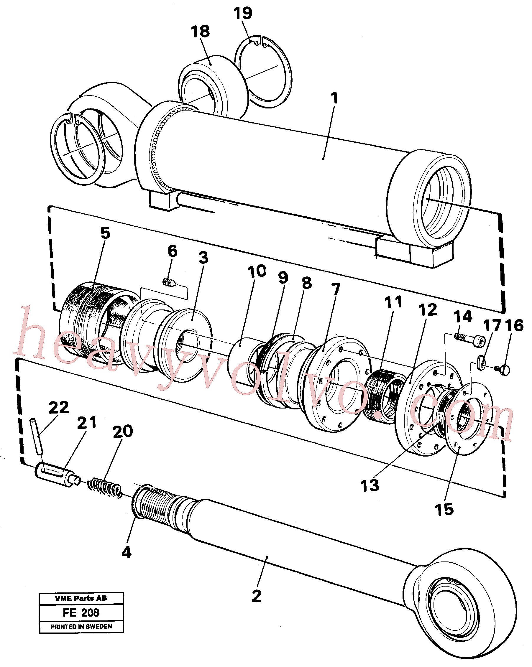 VOE14230196 for Volvo Hydraulic cylinder(FE208 assembly)