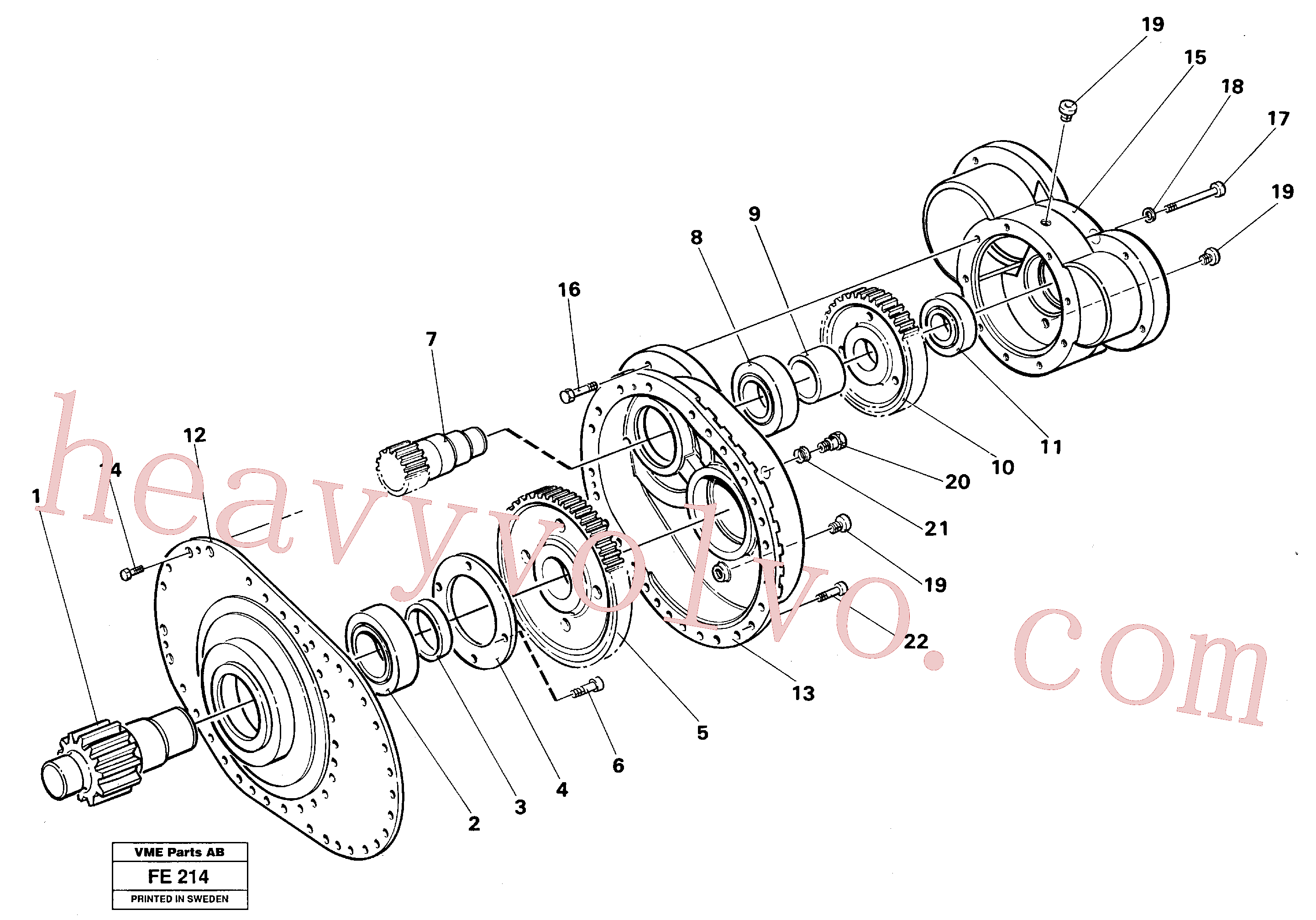 VOE14016535 for Volvo Track gear boxes(FE214 assembly)