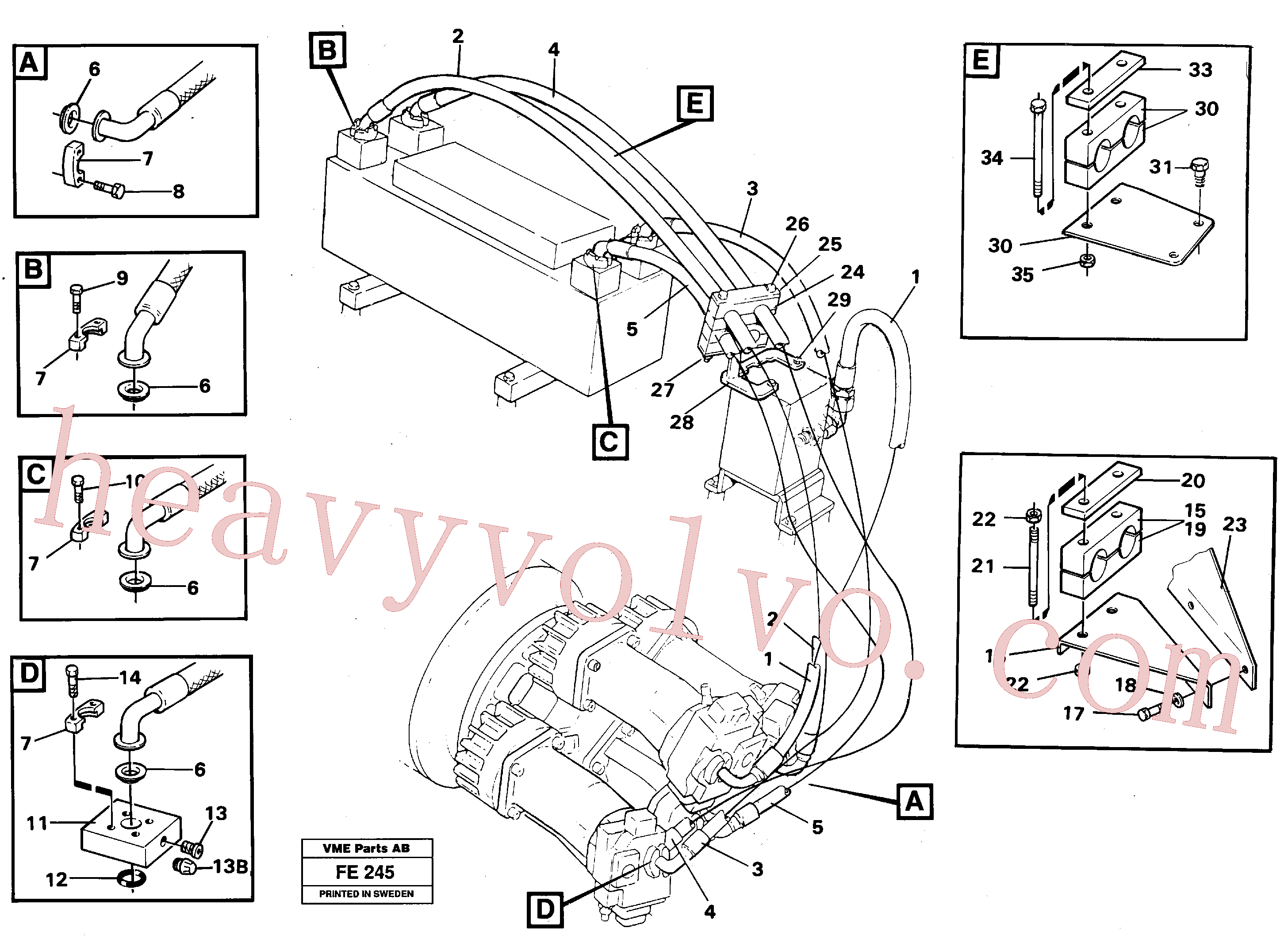 VOE14054906 for Volvo Hydraulic system, feeding lines(FE245 assembly)