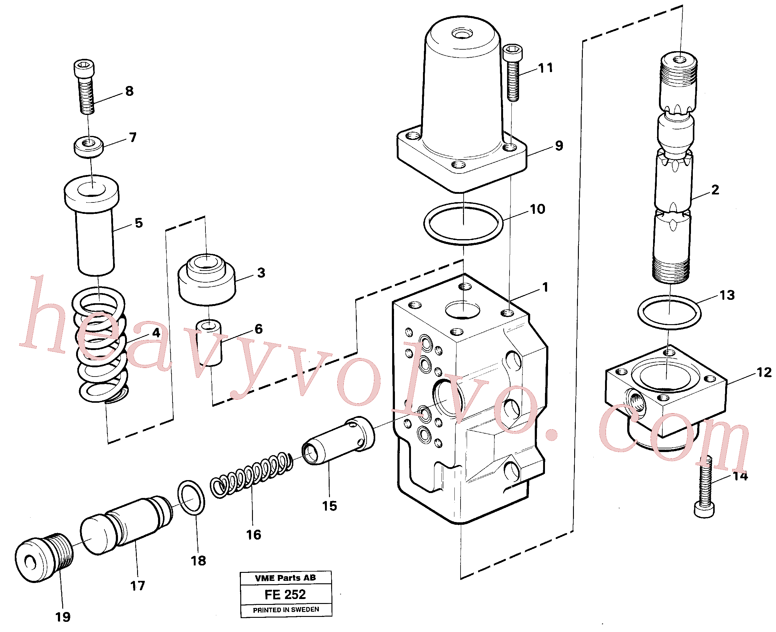 VOE14046443 for Volvo Four-way valve(FE252 assembly)