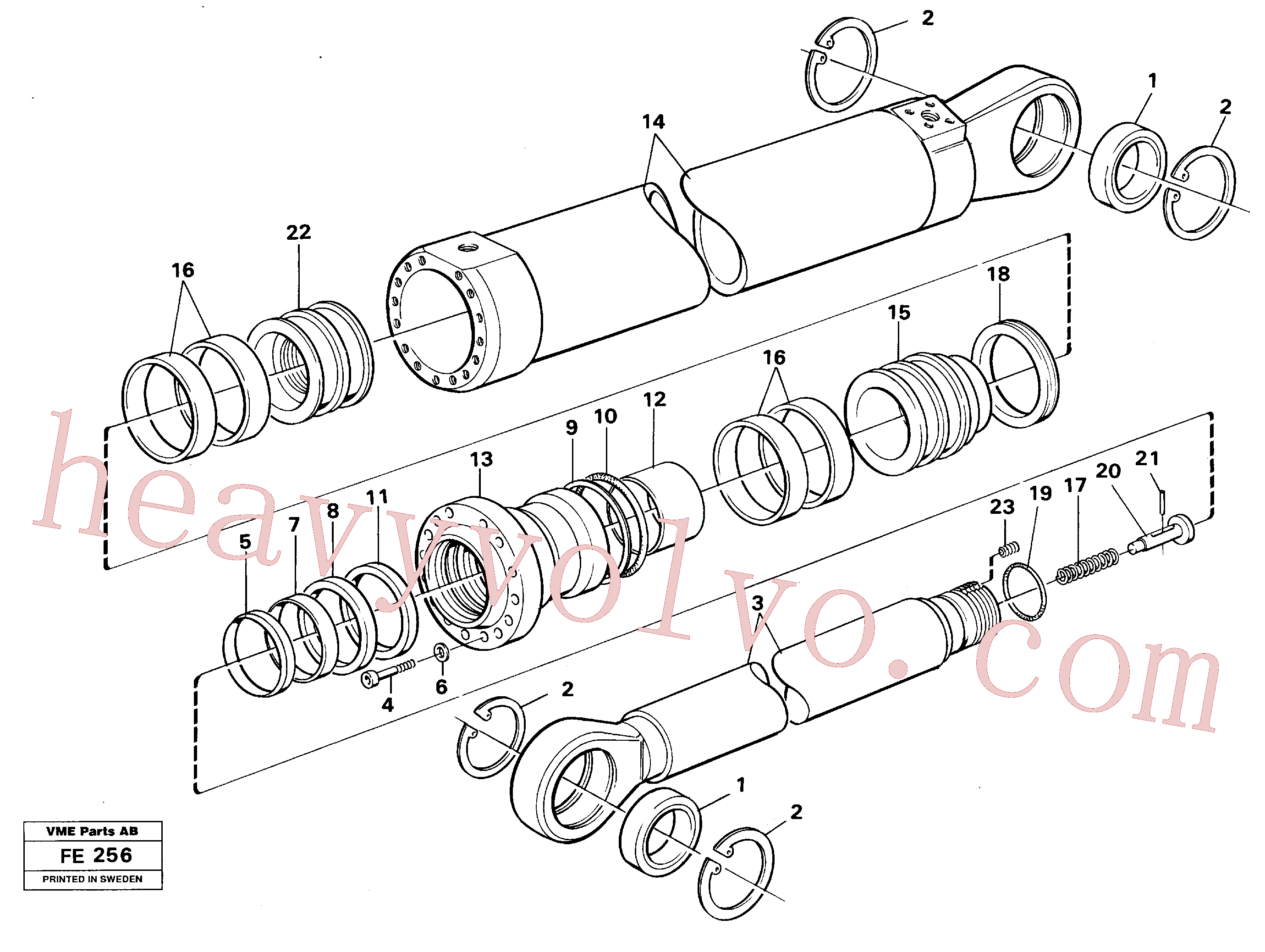 VOE14260404 for Volvo Dipper cylinder, front shovel, Dipper cylinder, Mass Excavation, Dipper cylinder, backhoe dipper(FE256 assembly)