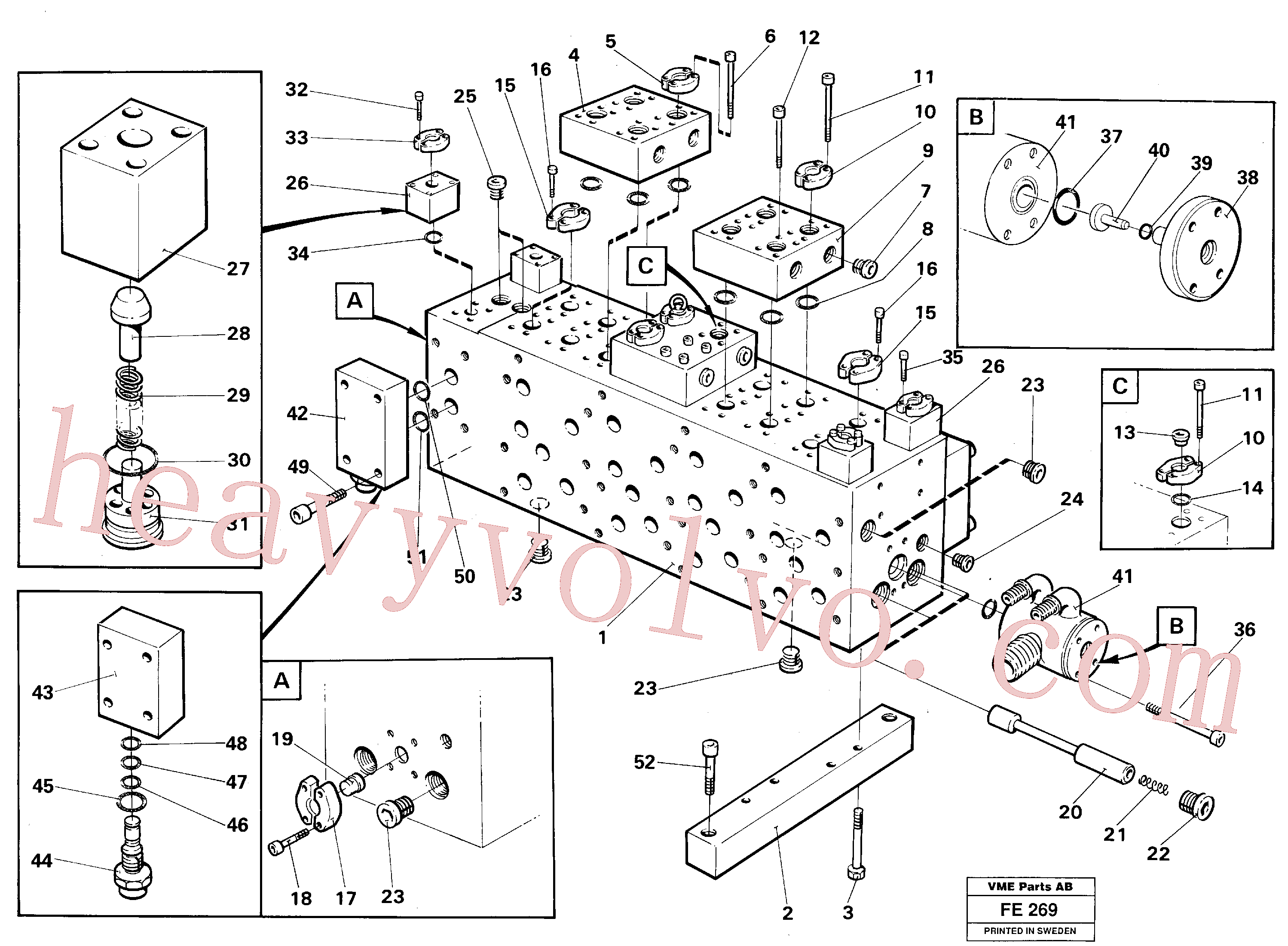 VOE14054736 for Volvo Main valve assembly, assembly block(FE269 assembly)