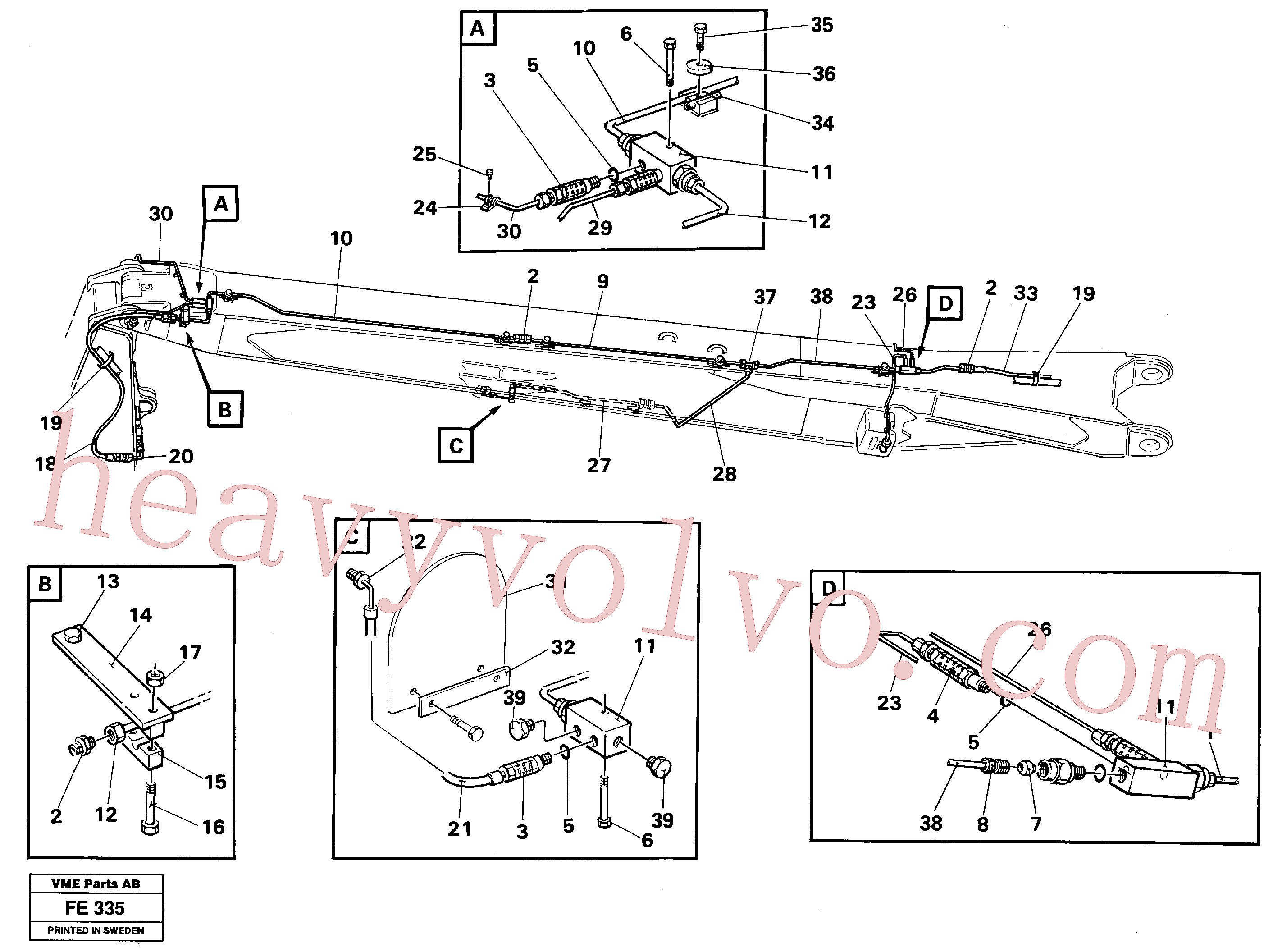 VOE14255097 for Volvo Automatic lubrication, boom, handling equipment(FE335 assembly)