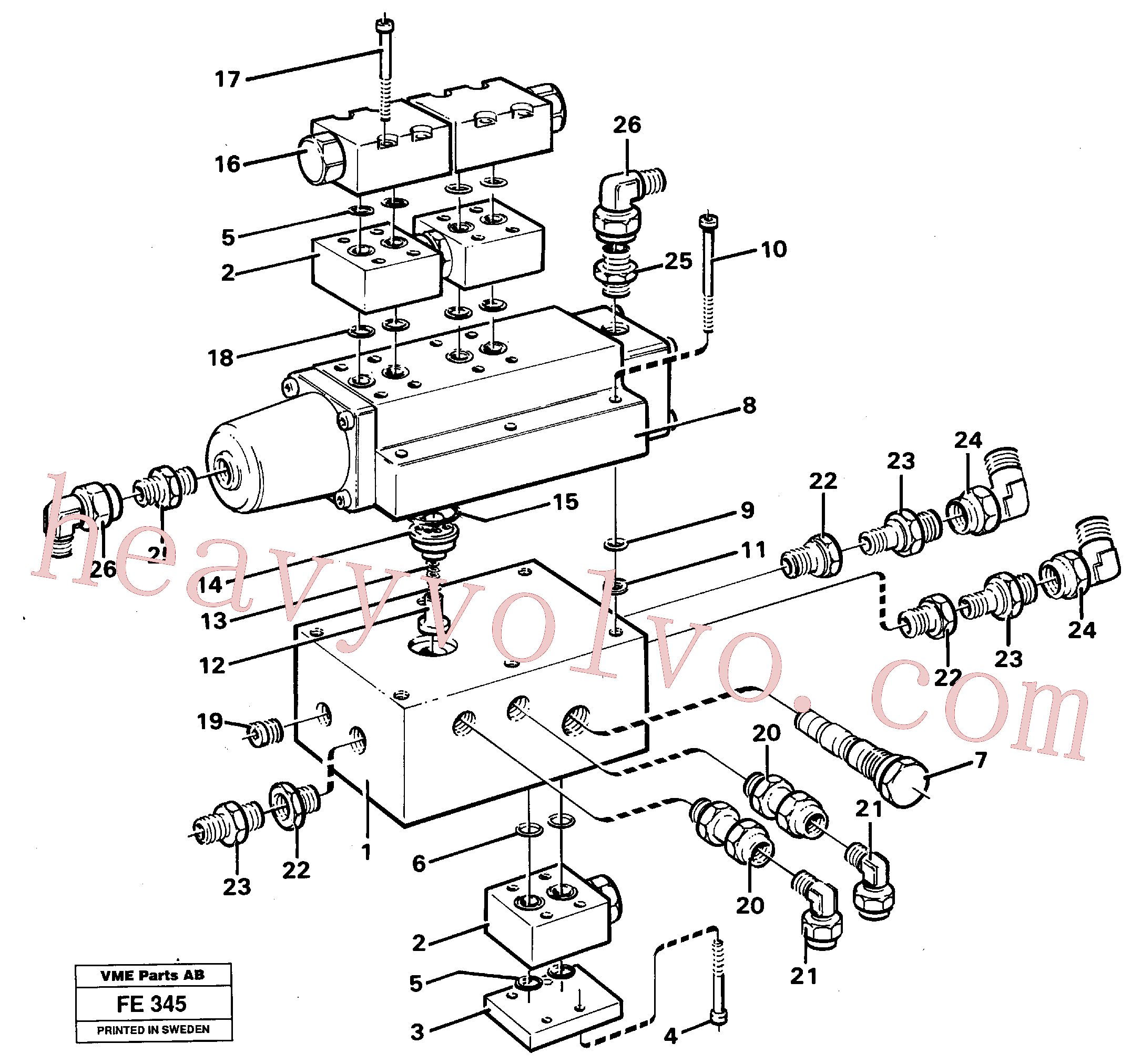 VOE14211431 for Volvo Valve-block rotating equipment(FE345 assembly)