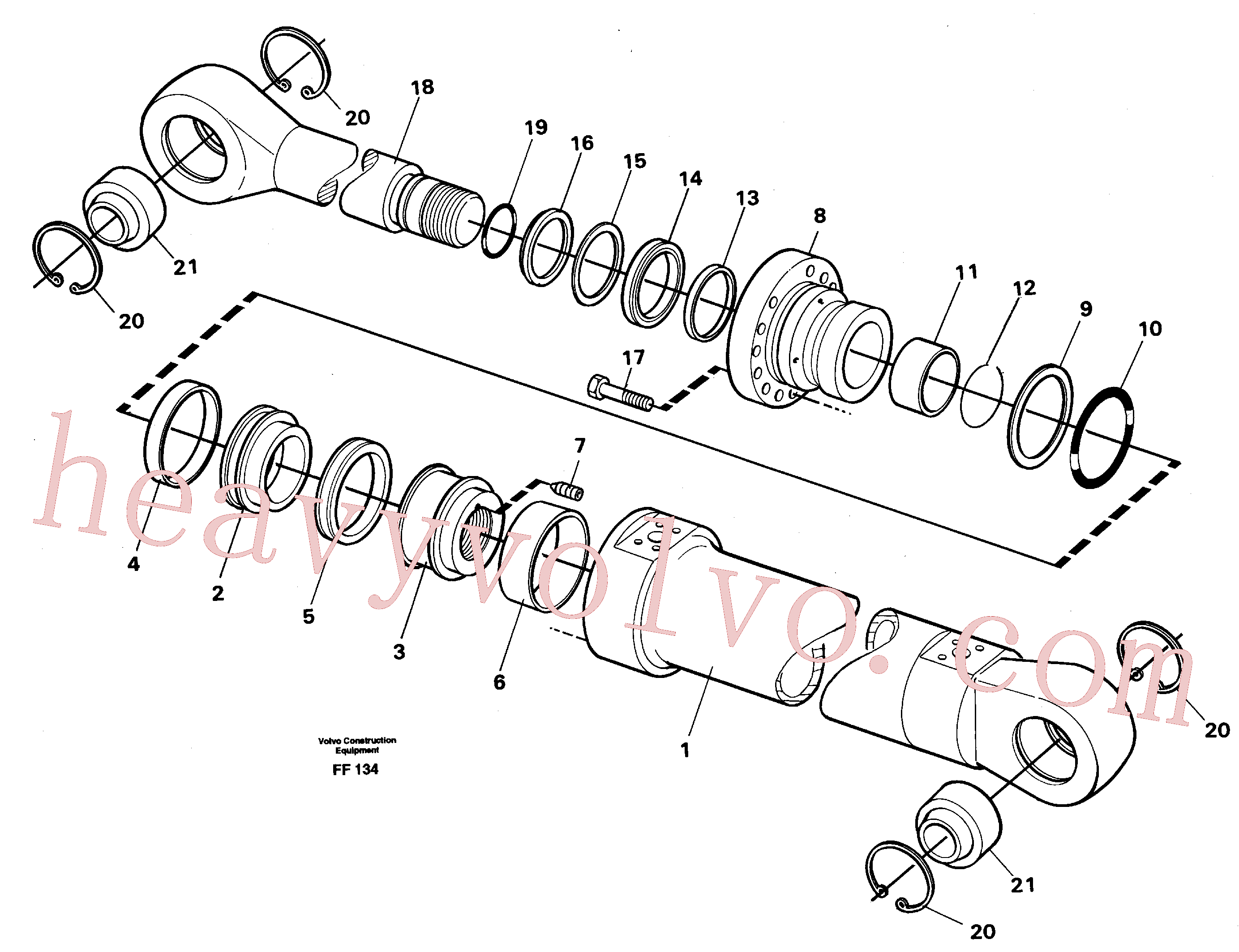 VOE11999529 for Volvo Boom cylinder(FF134 assembly)