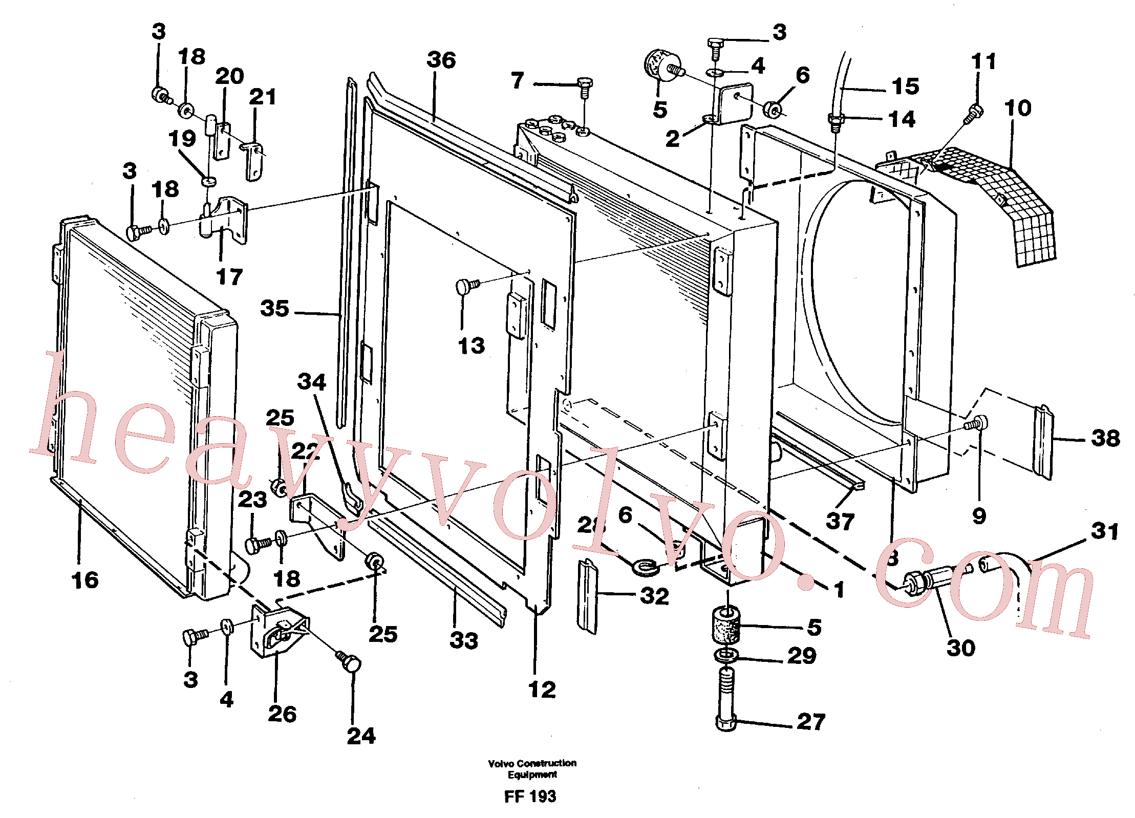 VOE14259135 for Volvo Hydraulic oil cooler(FF193 assembly)