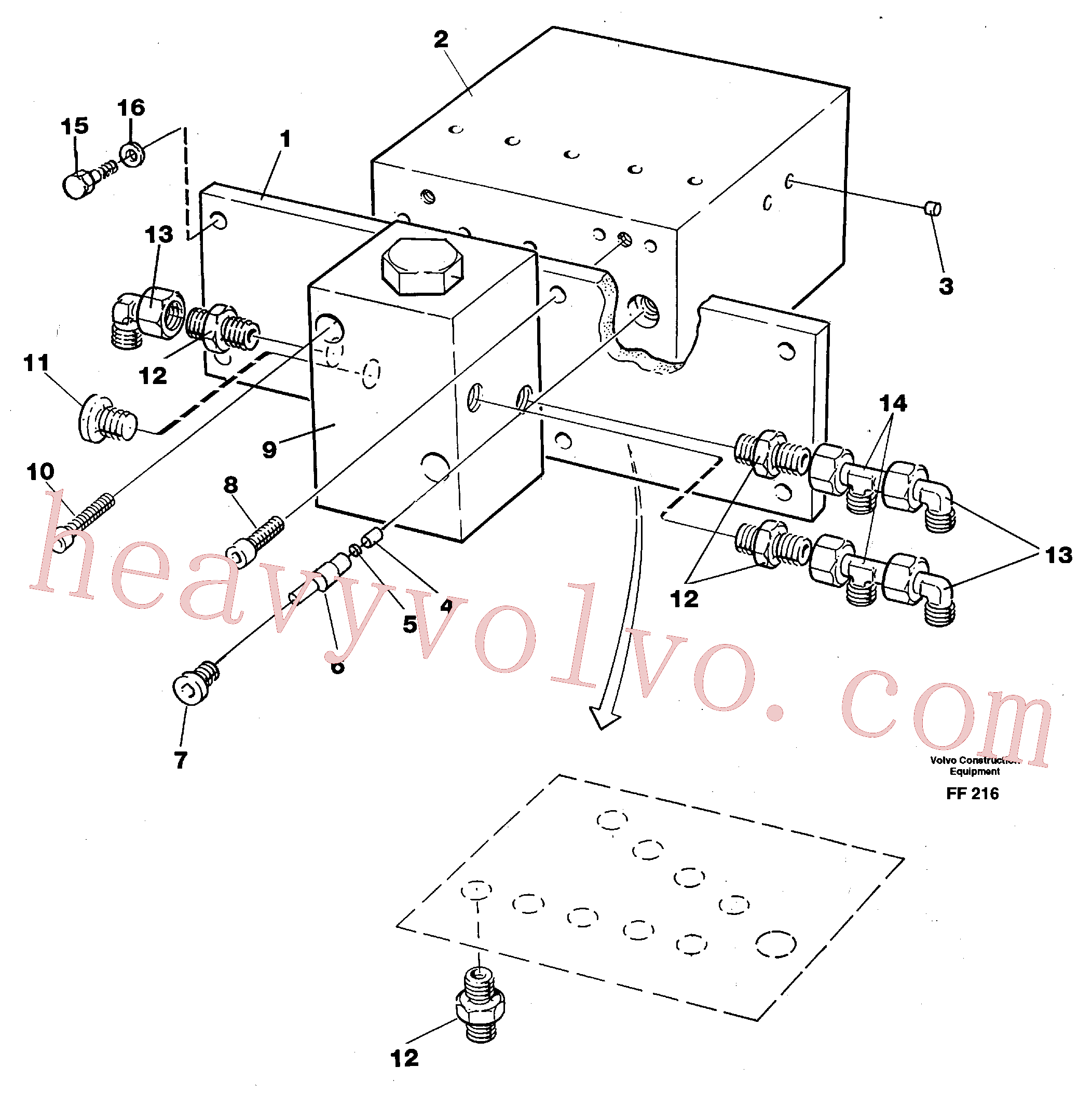 VOE190611 for Volvo Travel valve bloc(FF216 assembly)