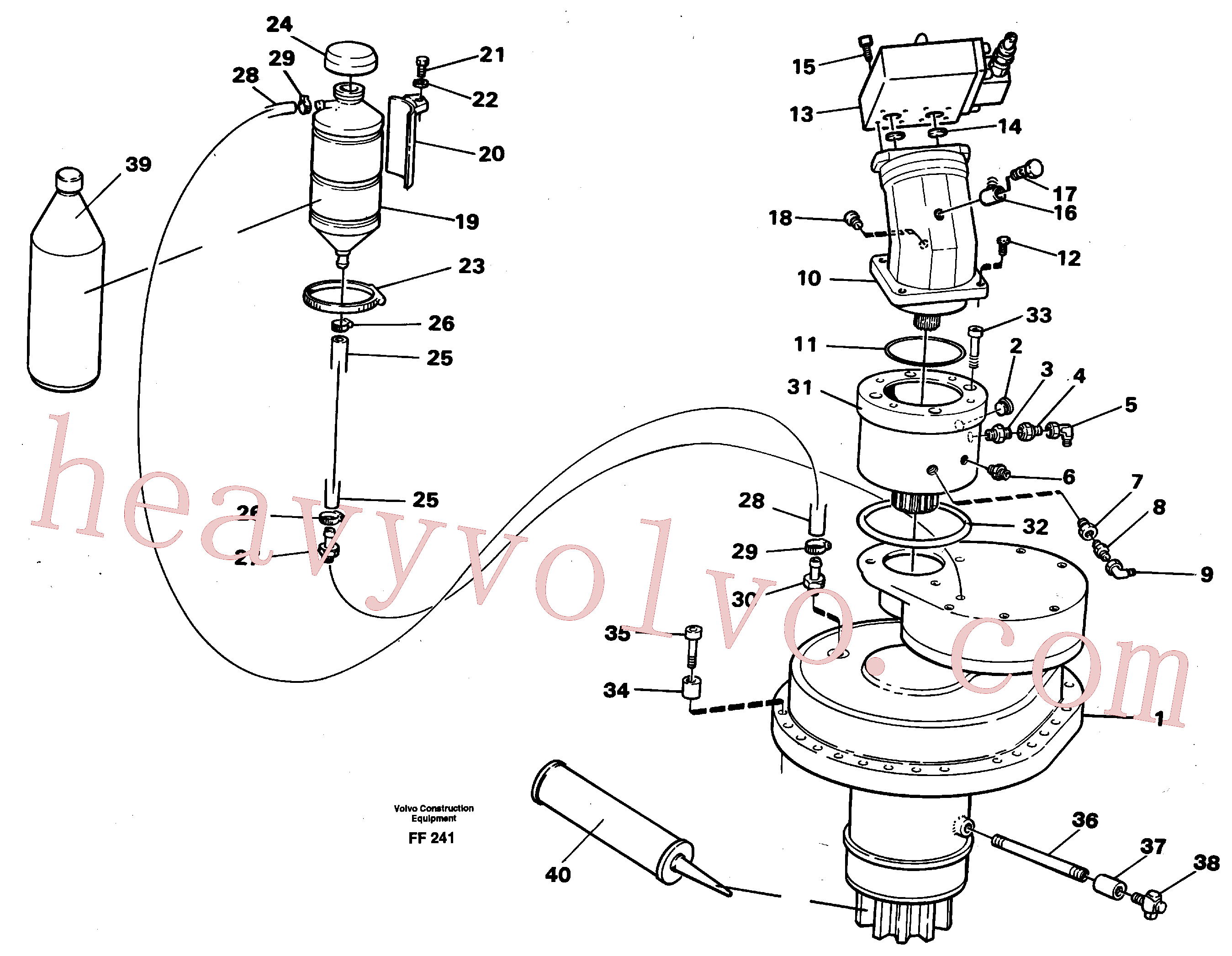 VOE14012334 for Volvo Slewing gear box with fitting parts(FF241 assembly)