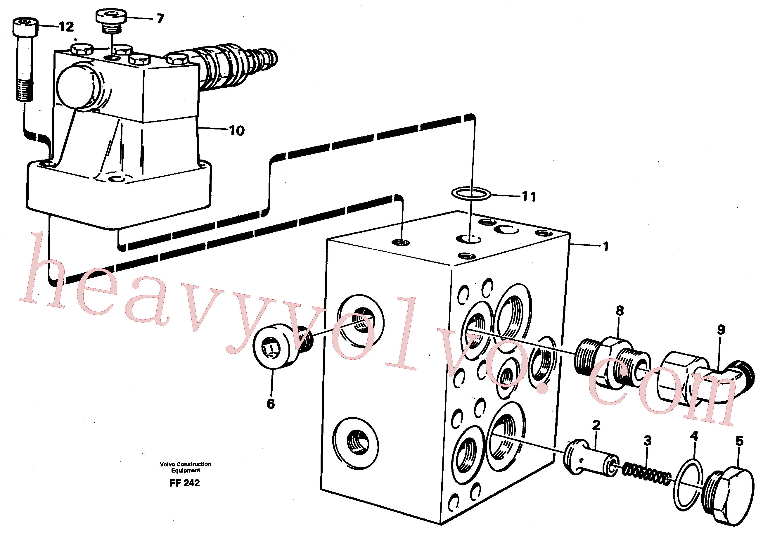 VOE14023408 for Volvo Pressure limiting valve for slew motor(FF242 assembly)