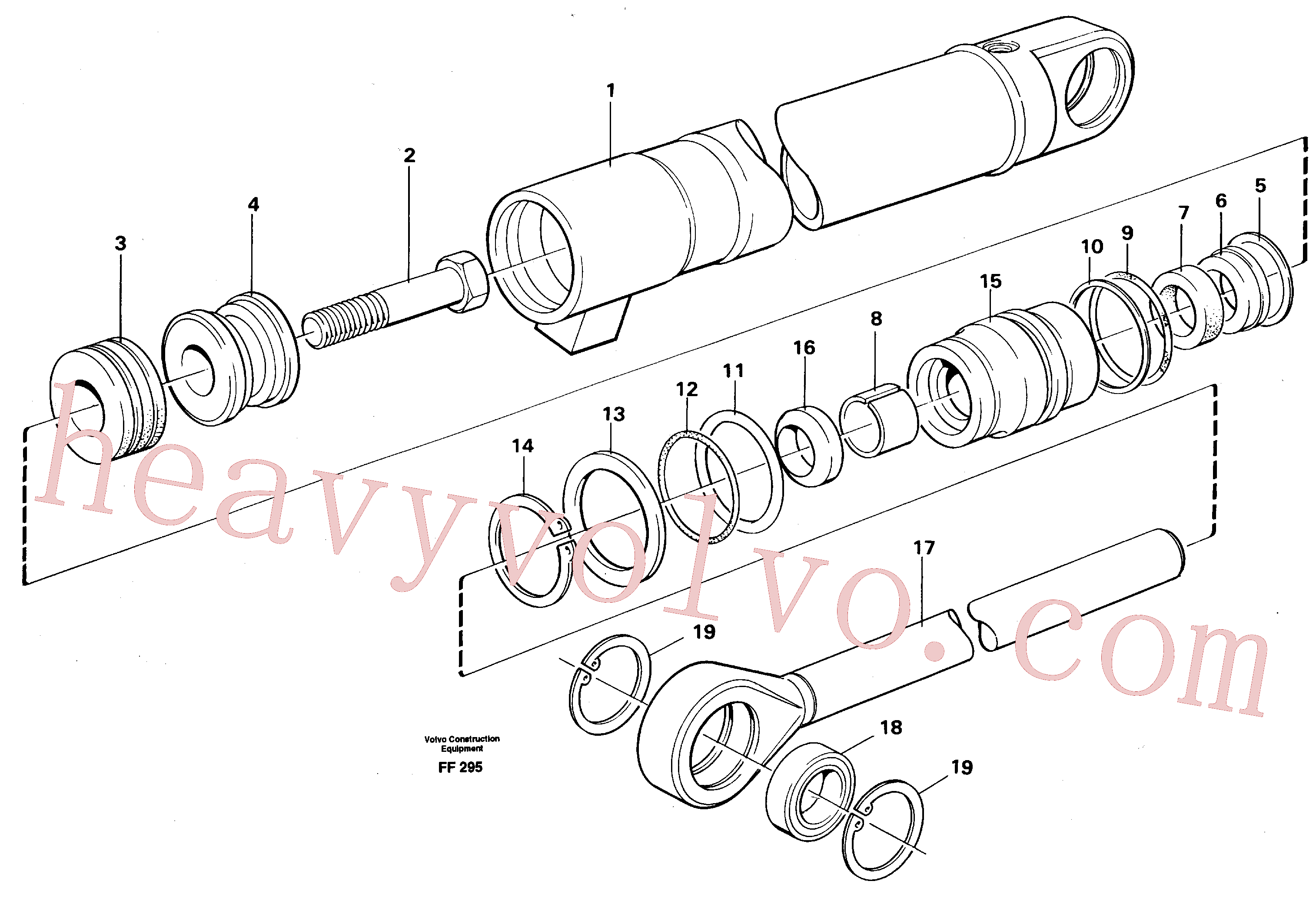 VOE14251914 for Volvo Hydraulic cylinder, slope bucket(FF295 assembly)