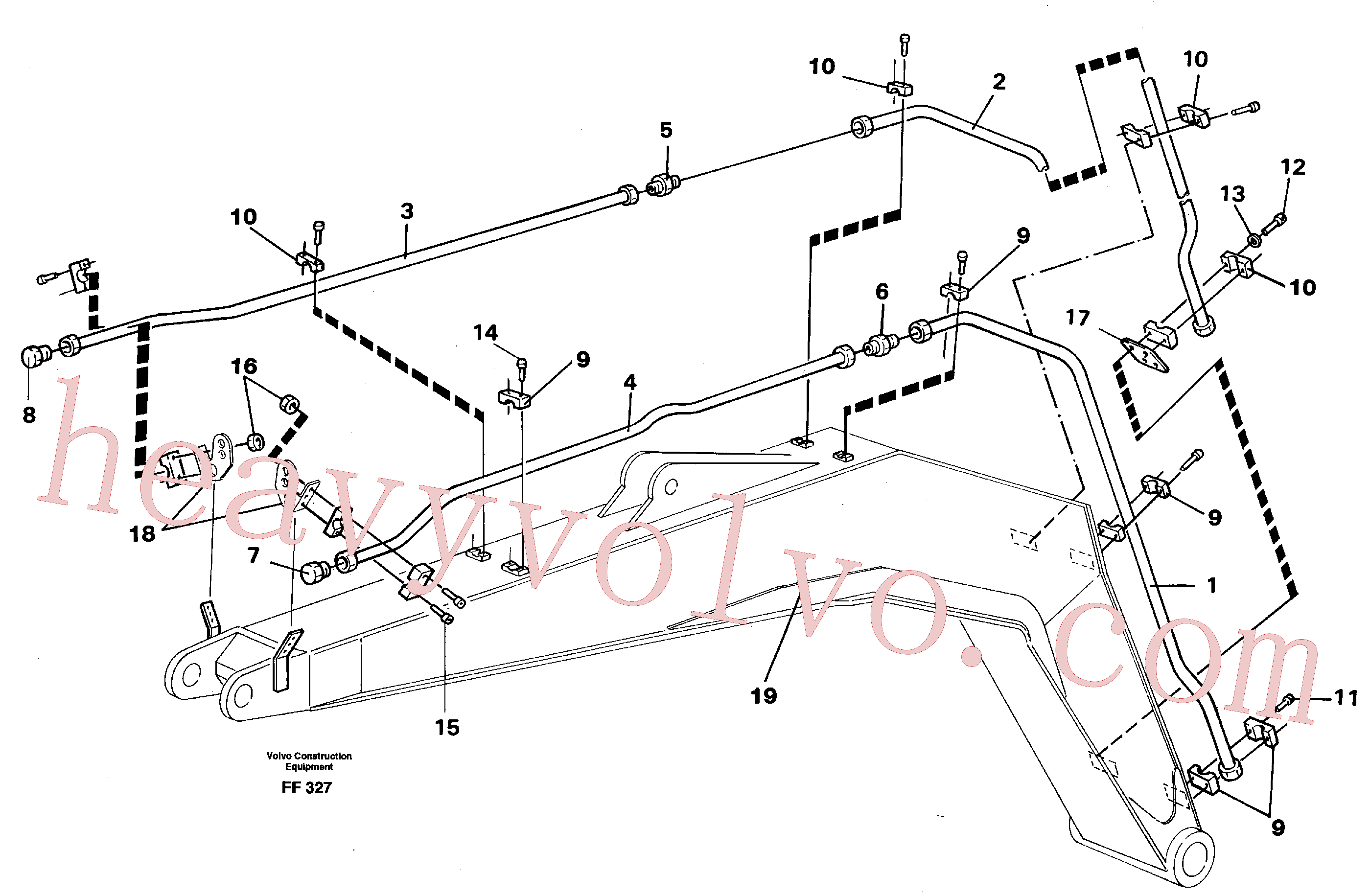 VOE14253360 for Volvo Hydraulic hammer equipment, boom(FF327 assembly)