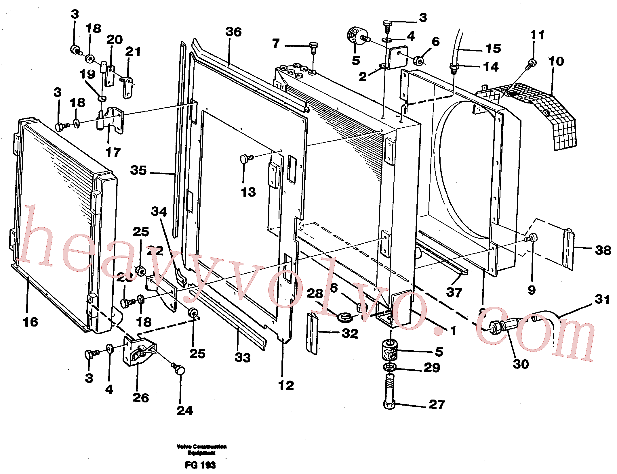 VOE14259135 for Volvo Hydraulic oil cooler(FG193 assembly)