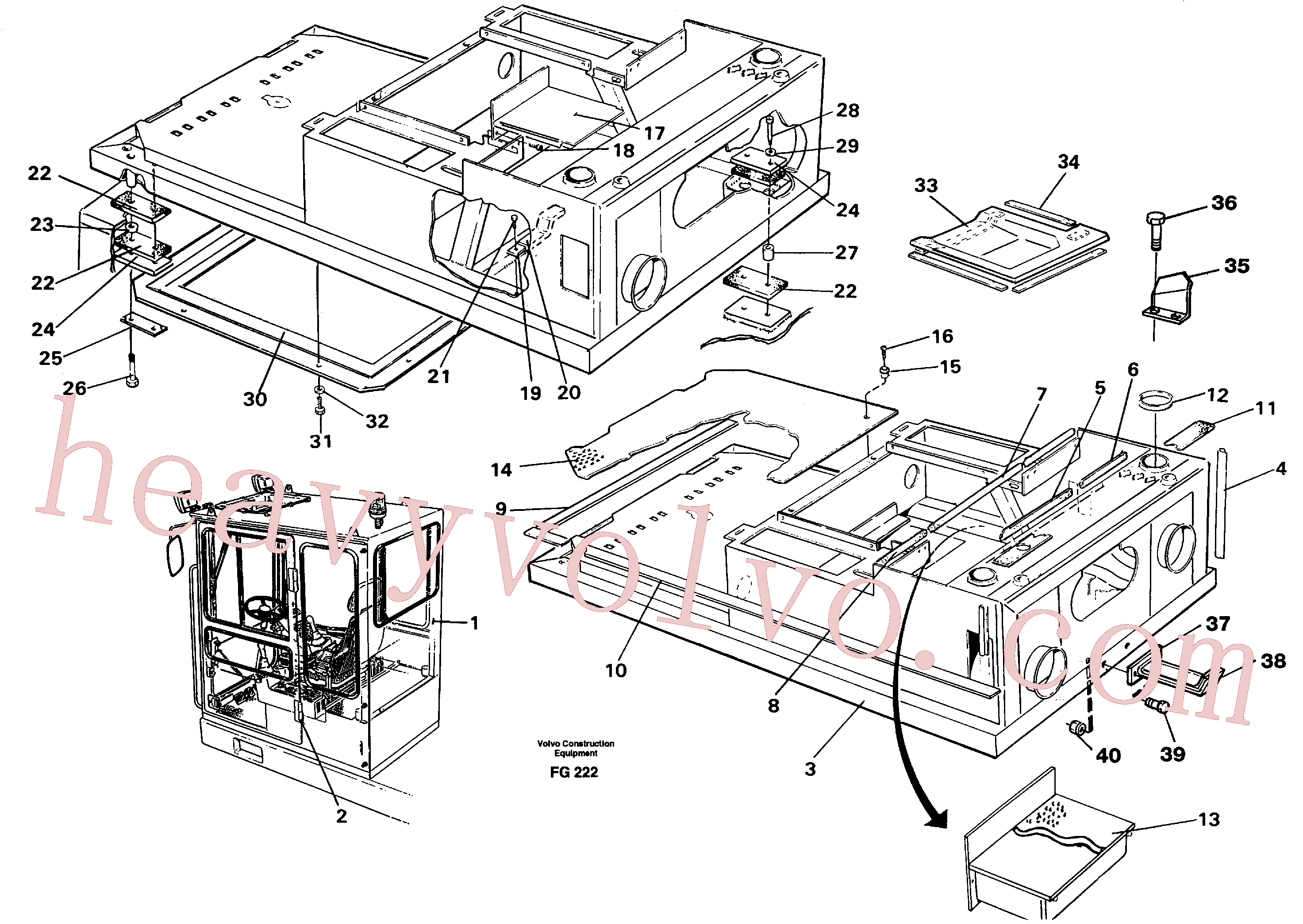 VOE14249550 for Volvo Drivers cab and cabin floor(FG222 assembly)