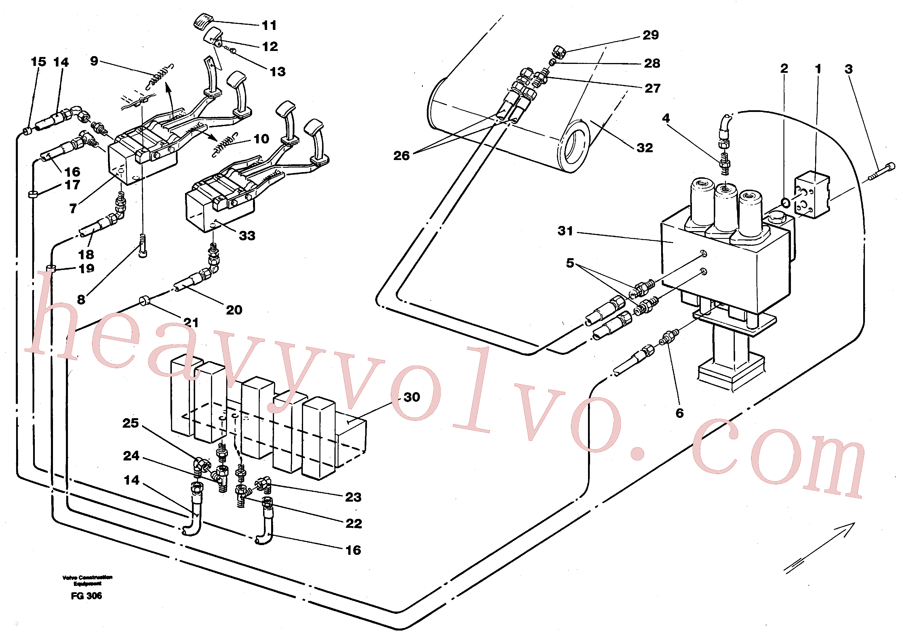 VOE14213153 for Volvo Slope bucket/rotating grab hydraulics in base machine(FG306 assembly)