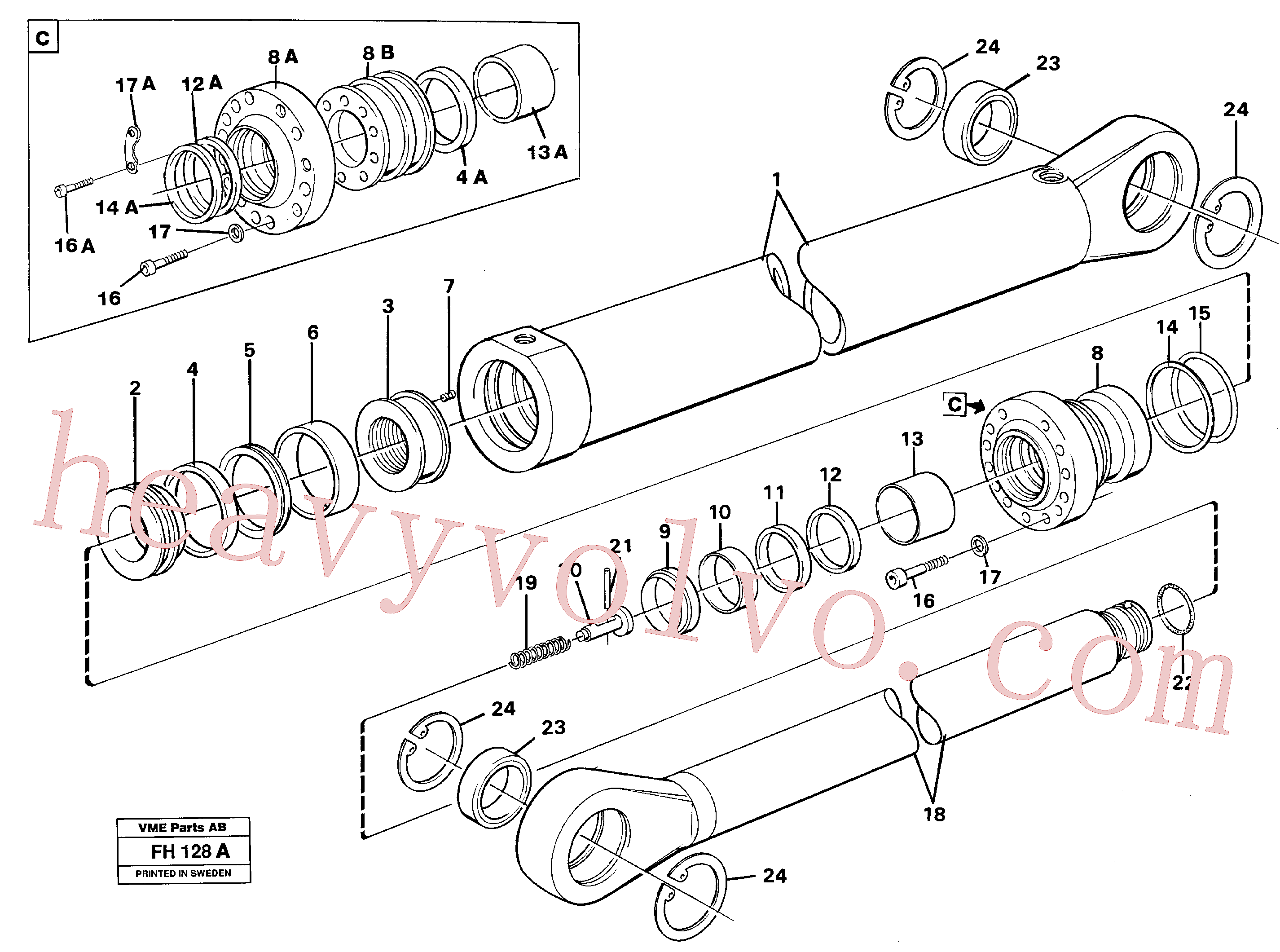 VOE14239756 for Volvo Dipper arm cylinder(FH128A assembly)