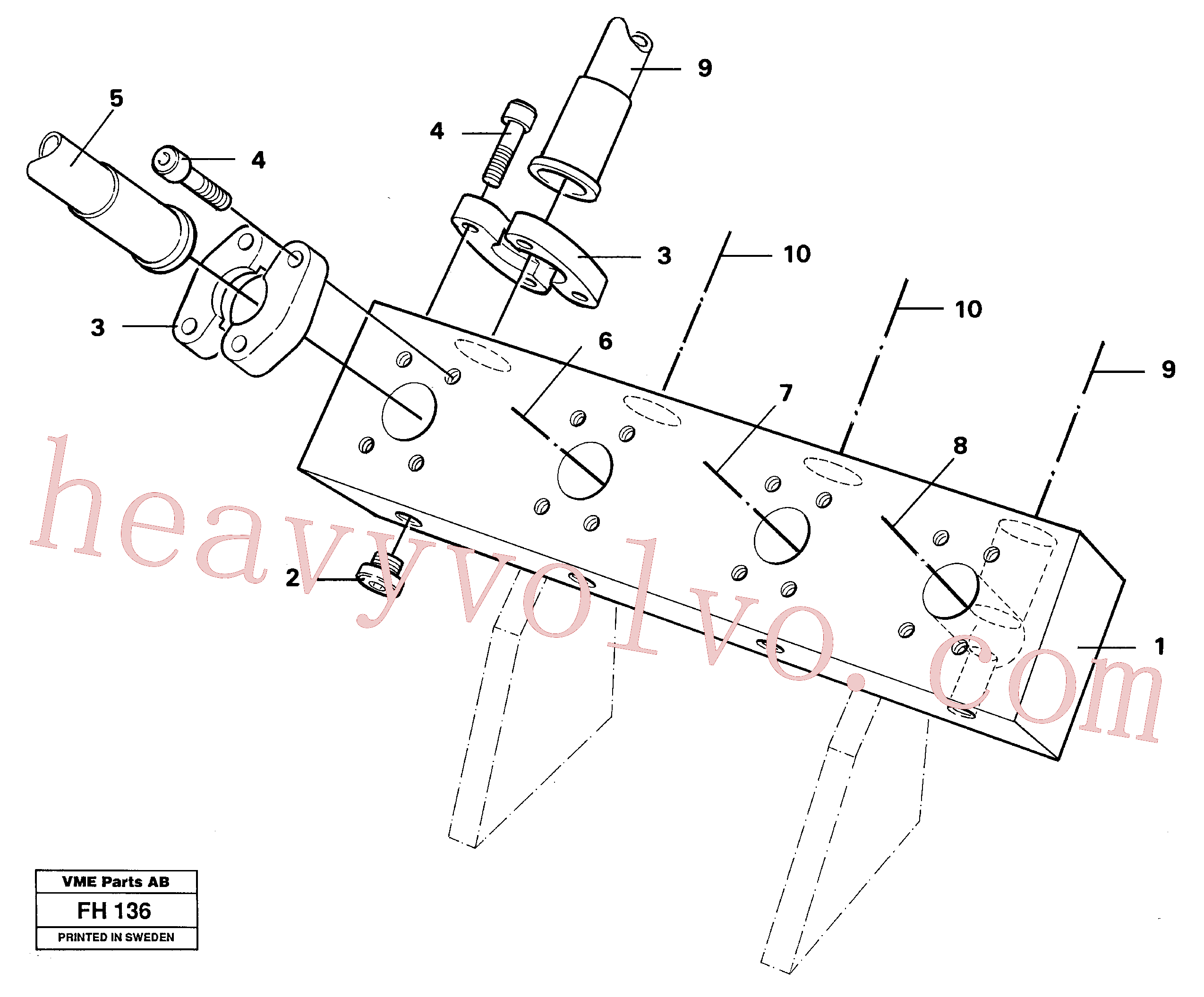 VOE14233018 for Volvo Connection block with hoses(FH136 assembly)